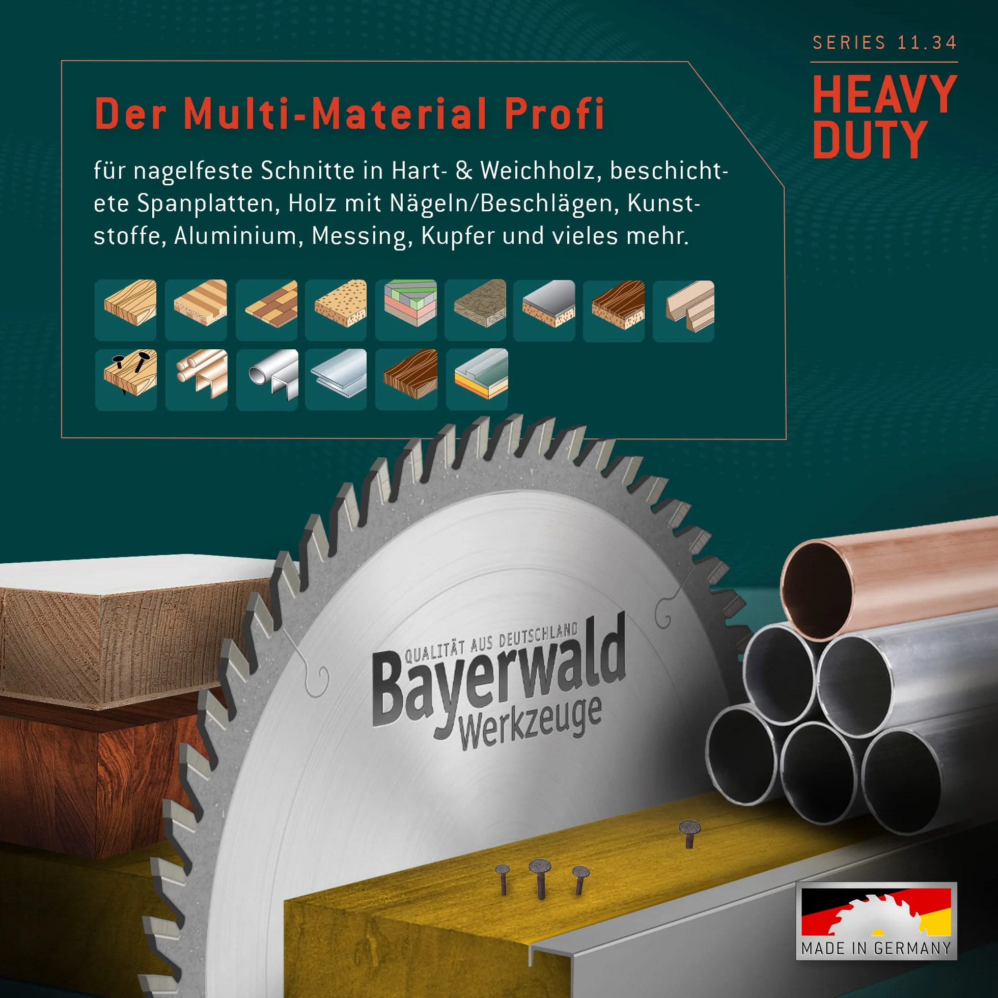 Bayerwald - HM brzeszczot do piły tarczowej - Ø 254 x 2,8/1,8 x 30 (do miedzi, cyny, drewna, mosiądzu itp.) seria 11.34 | 80Z ząb trapezowy