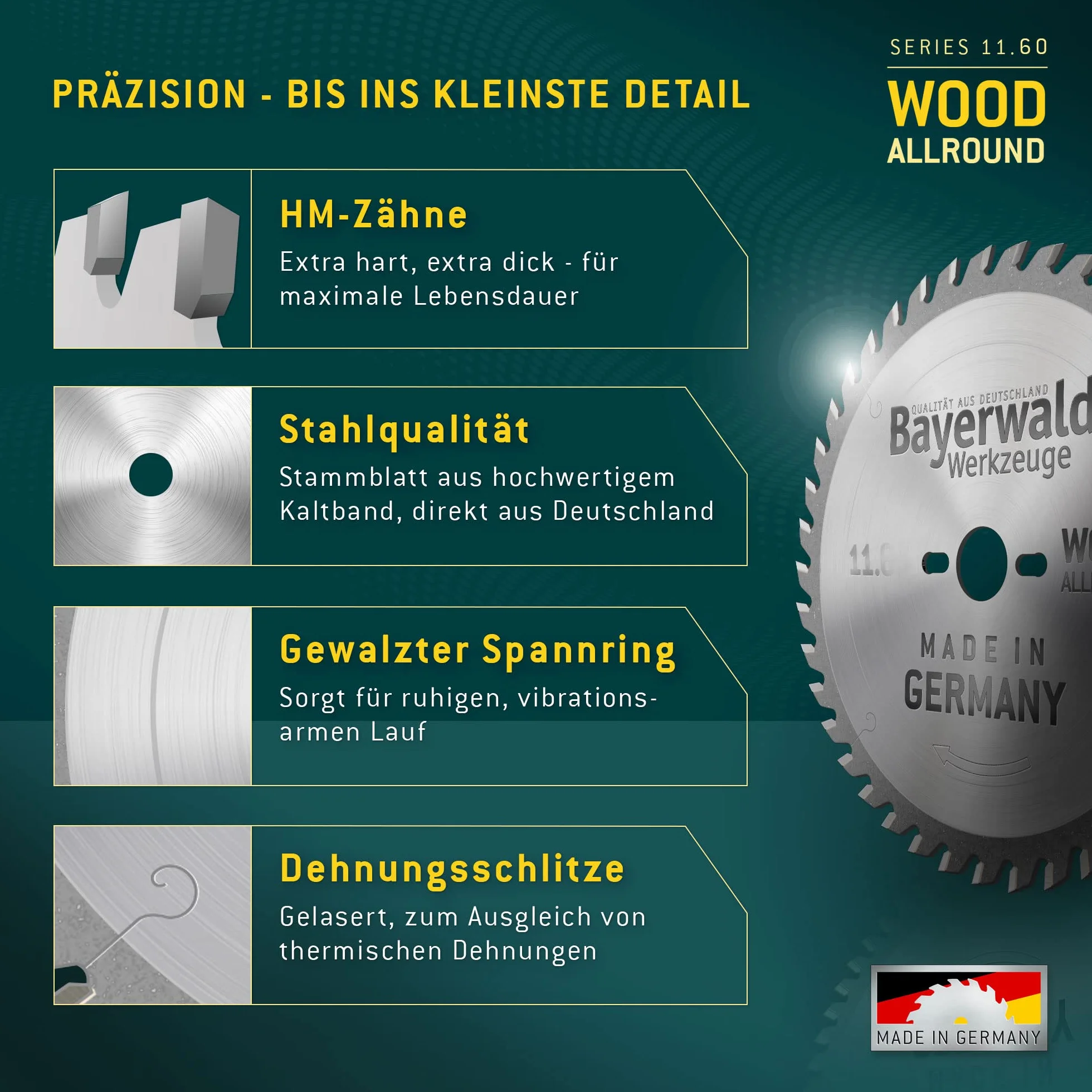 Bayerwald - HM brzeszczot do piły tarczowej - Ø 250 mm x 3,2 mm x 30 mm | ząb wymienny ujemny (80 zębów) | otwory dodatkowe: 2/7/42 | Micro Star Extreme