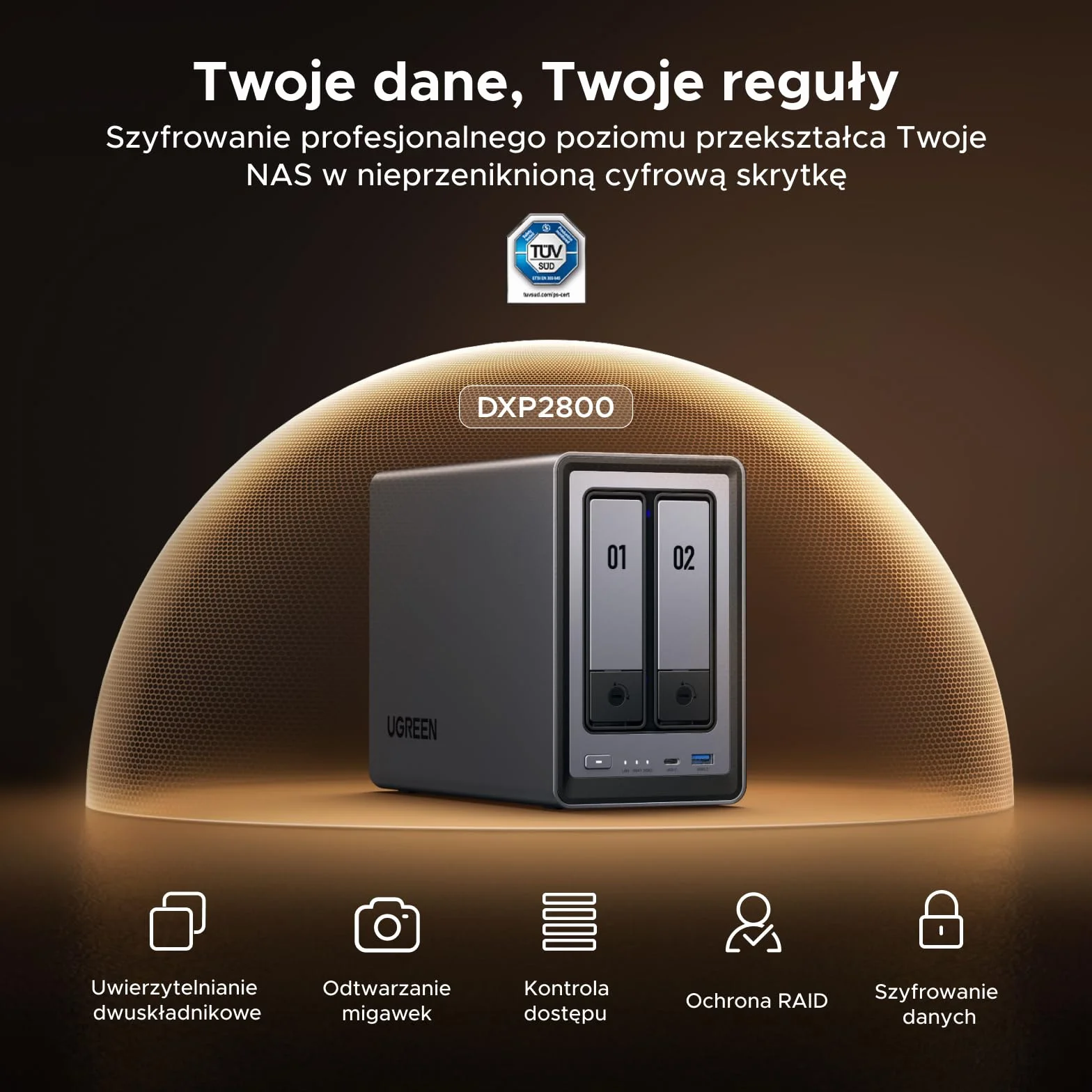 UGREEN NASync DXP2800 2-bay NAS Intel N100 8GB DDR5 2.5GbE M.2 NVMe HDMI 4K