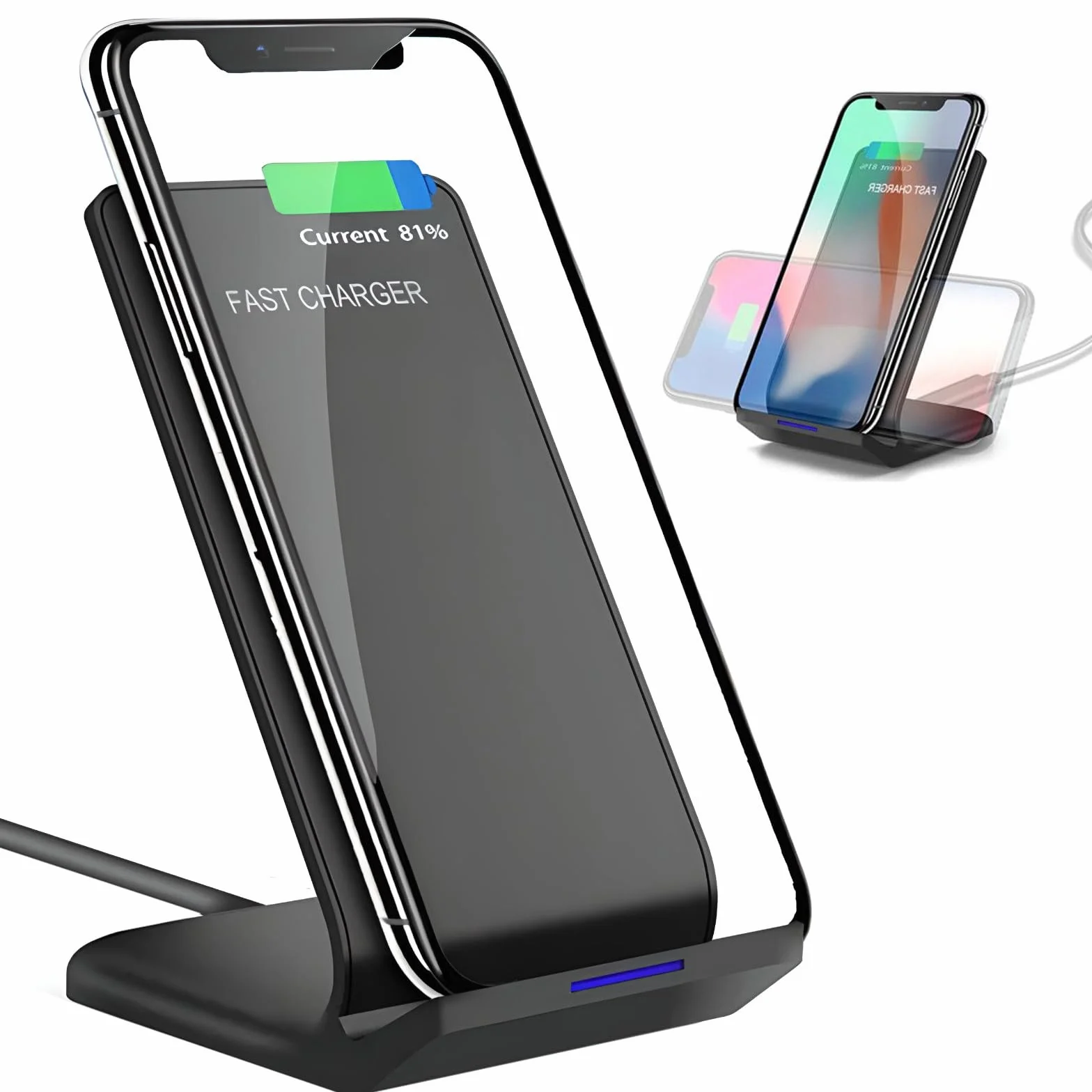 Retoo Bezprzewodowa Ładowarka Stojąca 10W Qi do iPhone 12/11 Pro/X/13