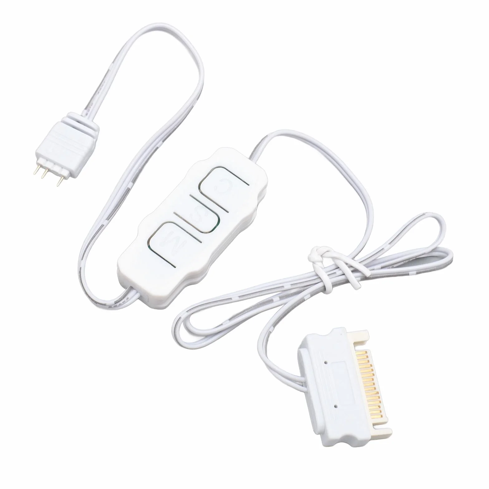 Kontroler Wentylatora Komputera ARGB 5V 3 Pin Easy ARGB Light Stripe Remoteer Proste Przyciski Biały