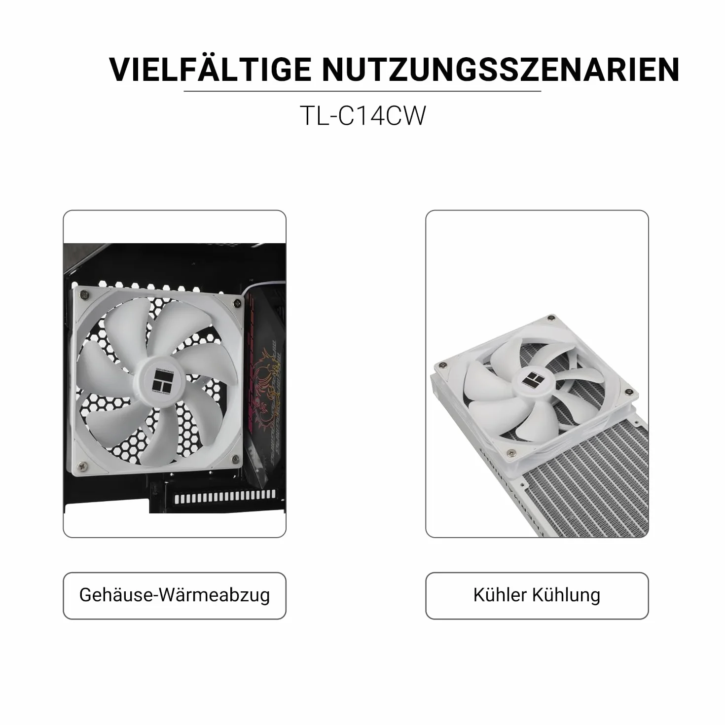 THERMALRIGHT TL-C14CW Wentylator CPU PWM 140 mm biały 1500 obr./min