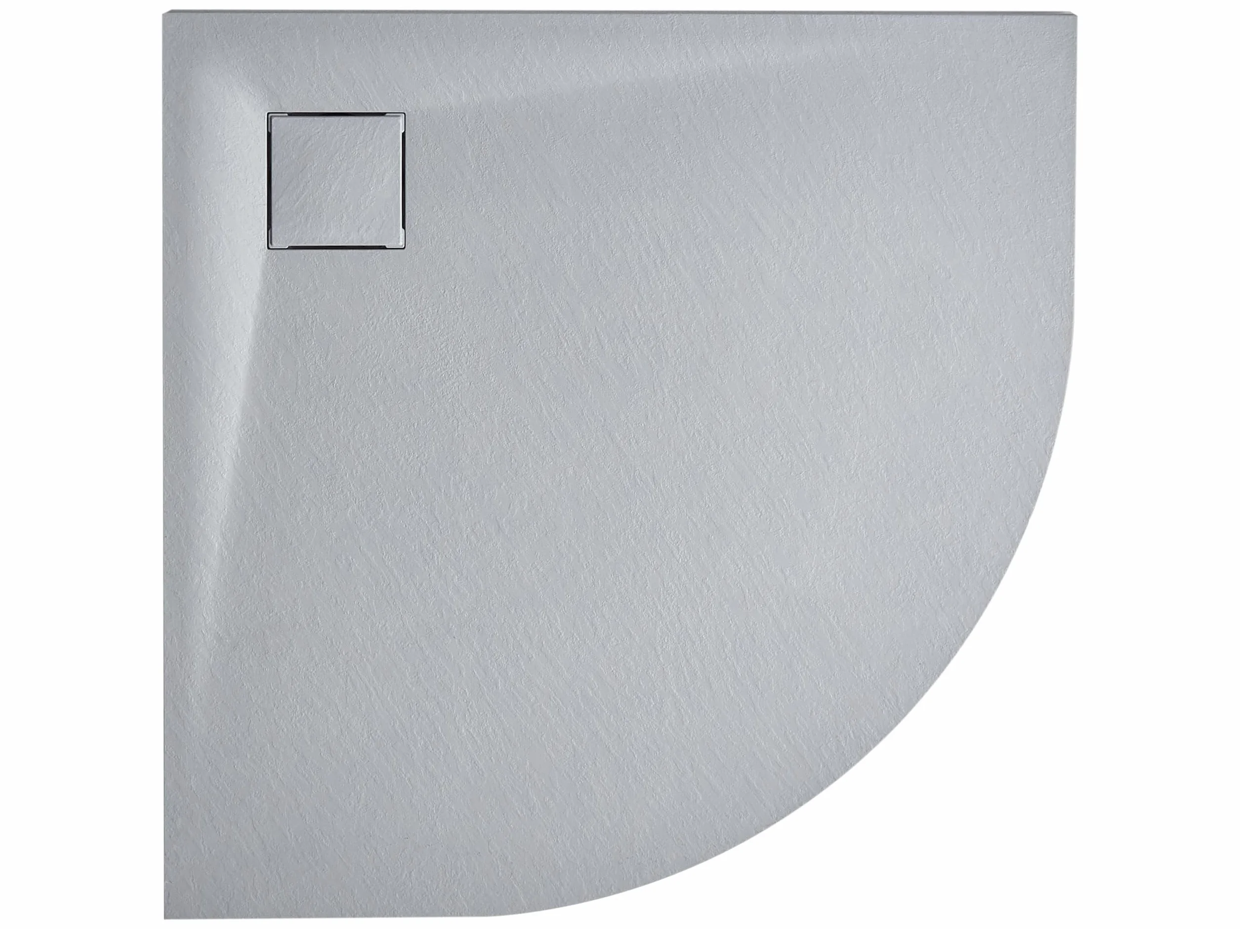 Brodzik prysznicowy z syfonem z materiały SMC szary efekt naturalnego kamienia 90 x 90 x 3 cm Paron
