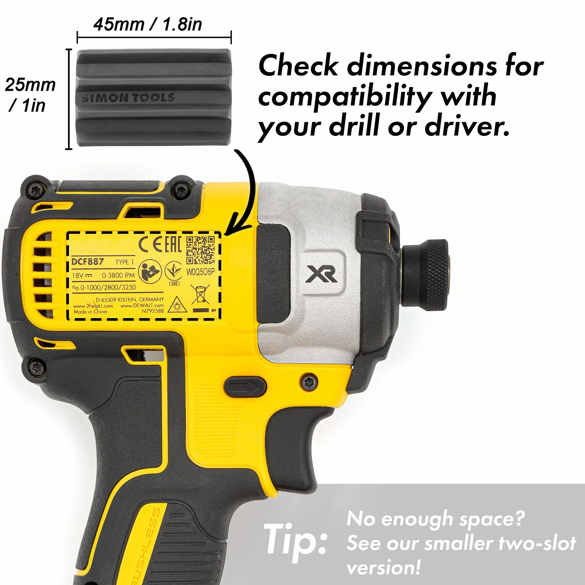Simon Tools Magnetyczny uchwyt do wkrętarek udarowych i wiertarek – super mocny klej – akcesoria do wiertarek kompatybilne z większością marek wiertarek, takich jak Dewalt, Makita, Klein, Bosch i