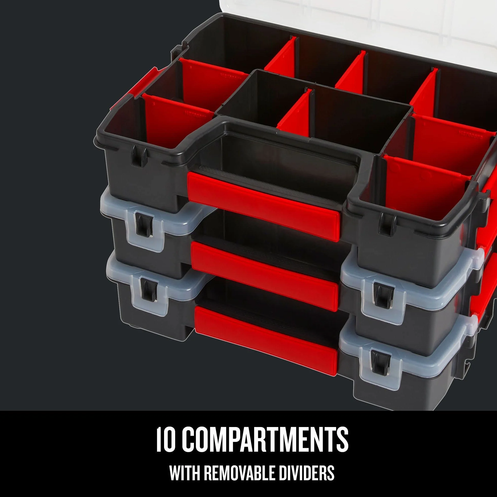 CRAFTSMAN 3-pak 10-komorowy plastikowy organizer na małe części (CMST60964M)