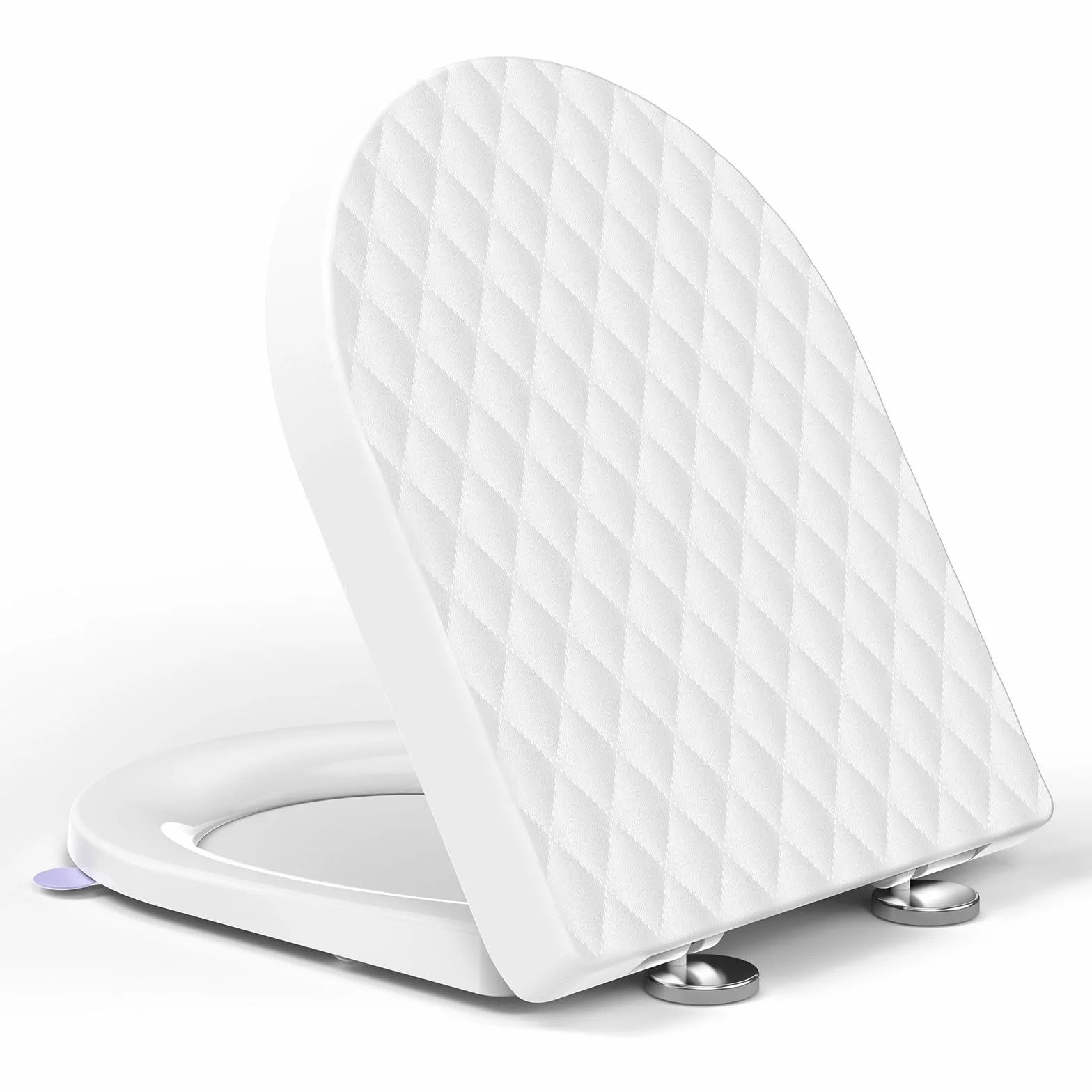 YEAUPE PRO Deska sedesowa z miękkim domykaniem w kształcie litery D, 361 × 450 mm, PP, uniwersalne dopasowanie, szybkie zapięcie, teksturowane wykończenie, kolor biały