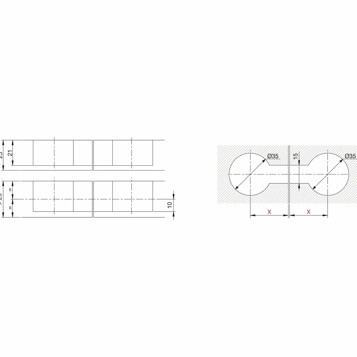 vasalat Złącze blatowe Quick-Tech – 4 x łącznik do płyt M8 x 150 mm do blatu roboczego o grubości minimalnej 25 mm + 4 x odpowiednik