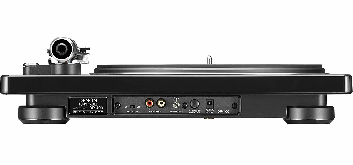 Denon Odtwarzacz płyt winylowych DP400BKEM DP-400, odtwarzacz płyt winylowych, MP3 i WAV, odtwarzacz LP z wbudowanym korektorem phono, wyjmowaną osłoną przeciwpyłową i wkładem MM, kompatybilny z MC - czarny