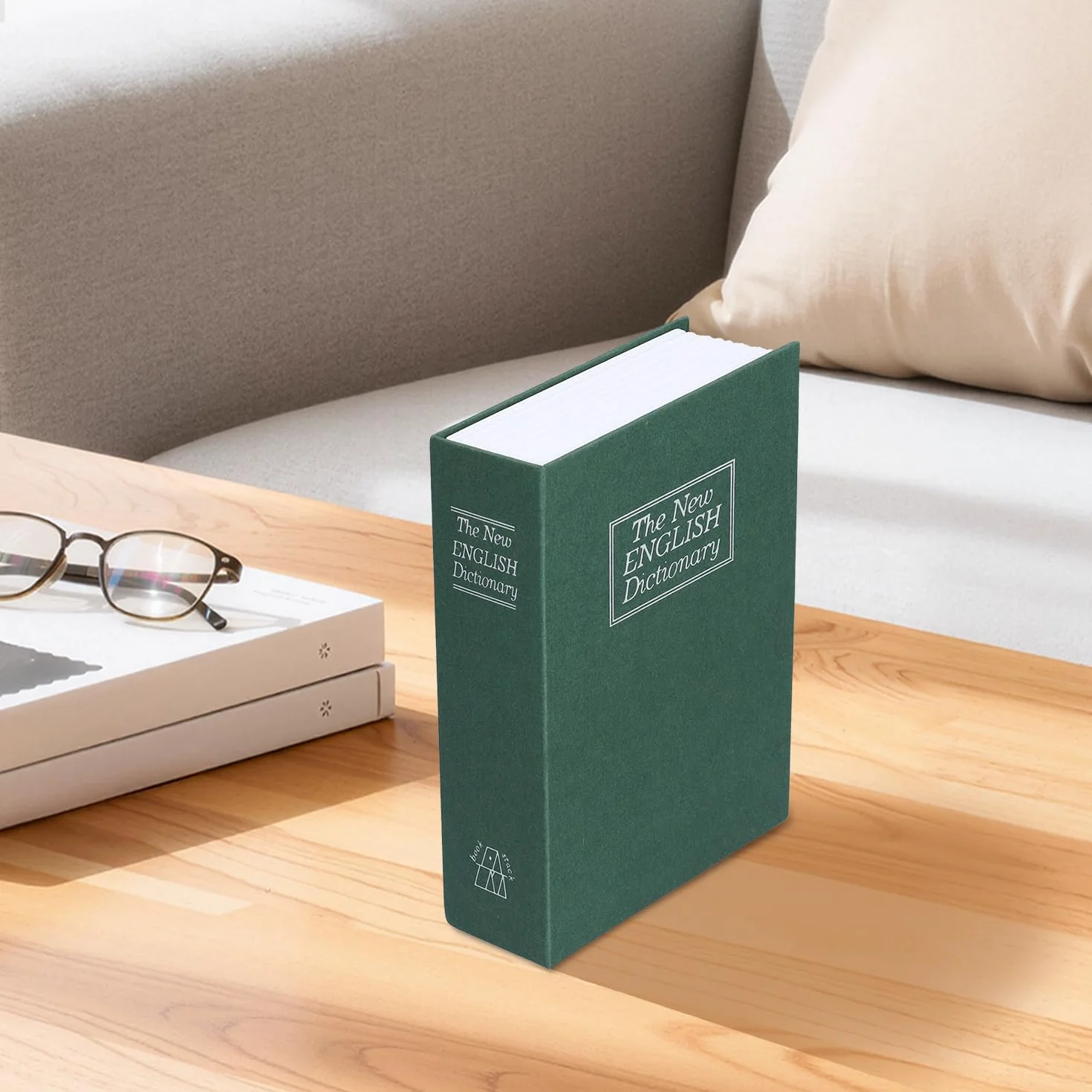 Tissting Sejf na książki z zamkiem szyfrowym 18 x 12 x 5,5 cm - dyskretne pudełko do przechowywania kosztowności, elegancka dekoracja do biura lub biblioteki