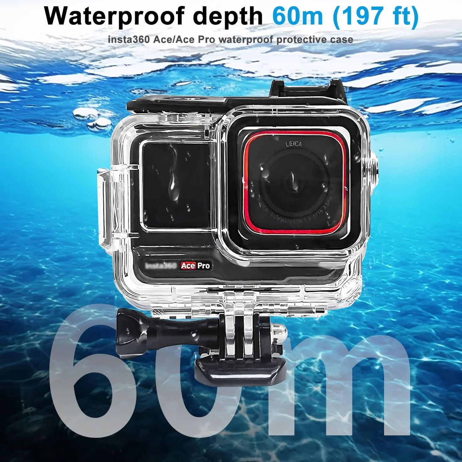 FitStill Wodoszczelna obudowa do nurkowania 60 M/196 FT kompatybilna z Insta 360 Ace Pro