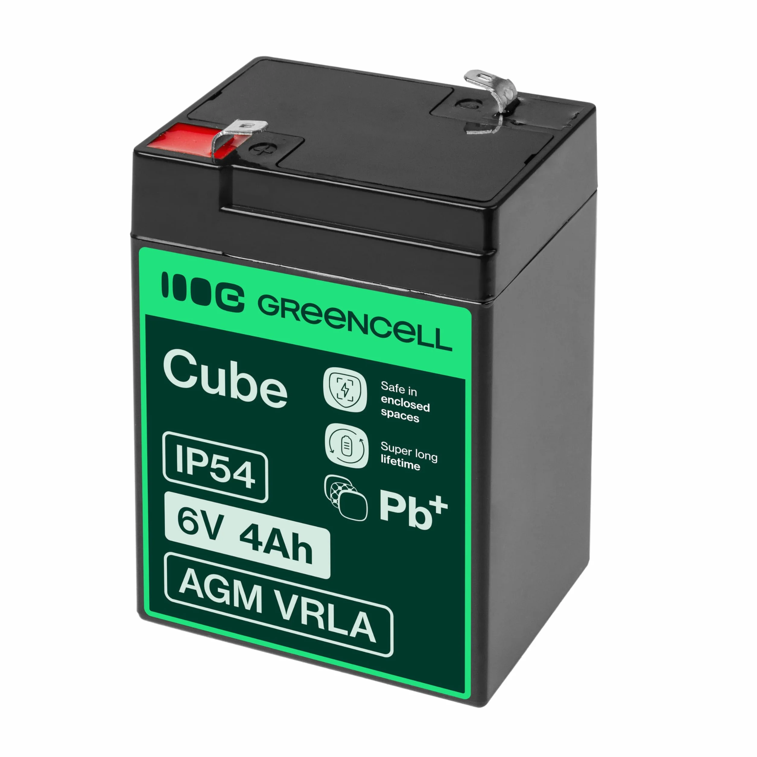 Green Cell AGM 6 V 4 Ah VRLA akumulator ołowiowy, akumulator ołowiowy, akumulator zastępczy, akumulator żelowy, akumulator akumulatorowy, odporny na cykle pracy, zabawka elektryczna, alarm, prąd