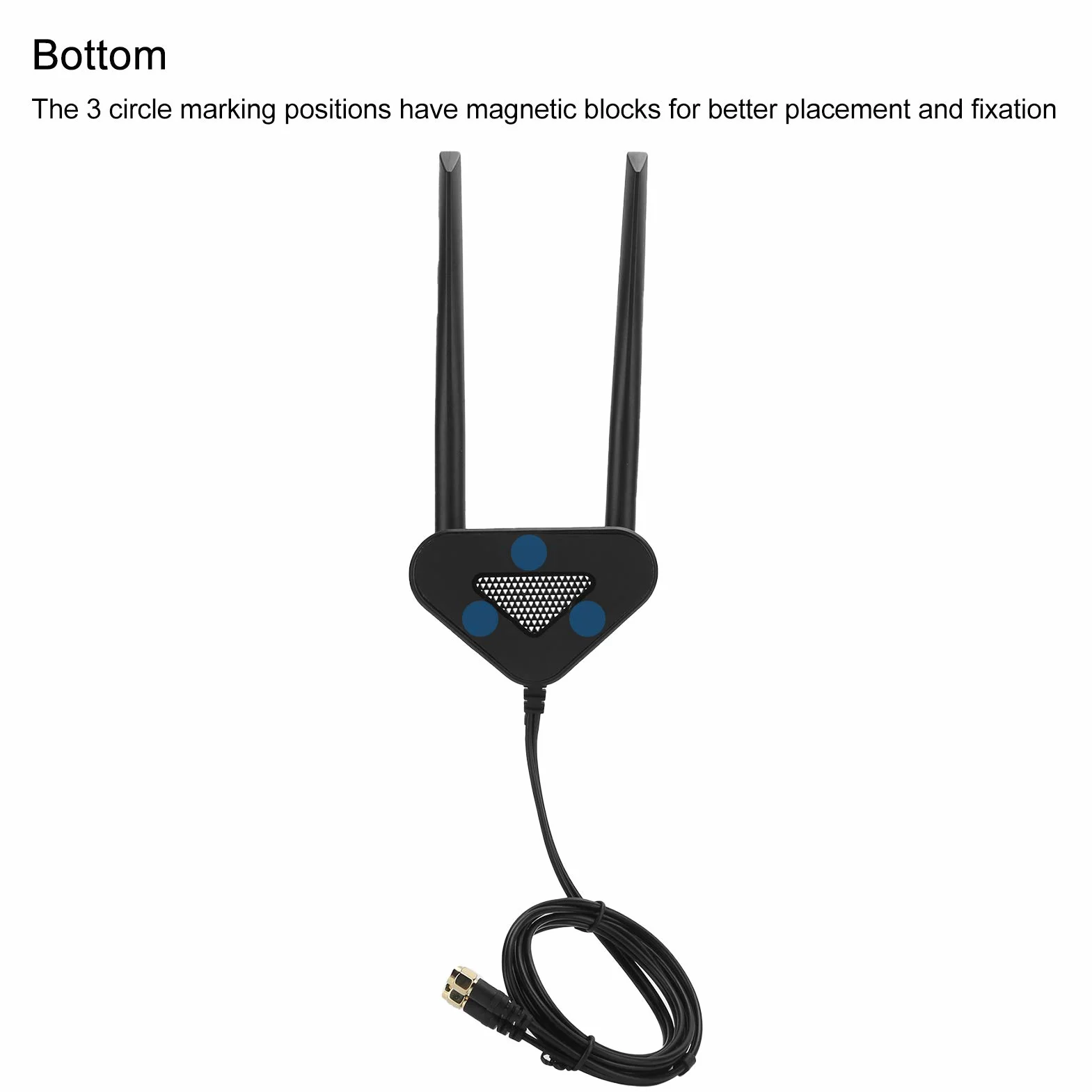 ASHATA Antena WiFi magnetyczna RP-SMA 1,1 m przedłużacz do routera
