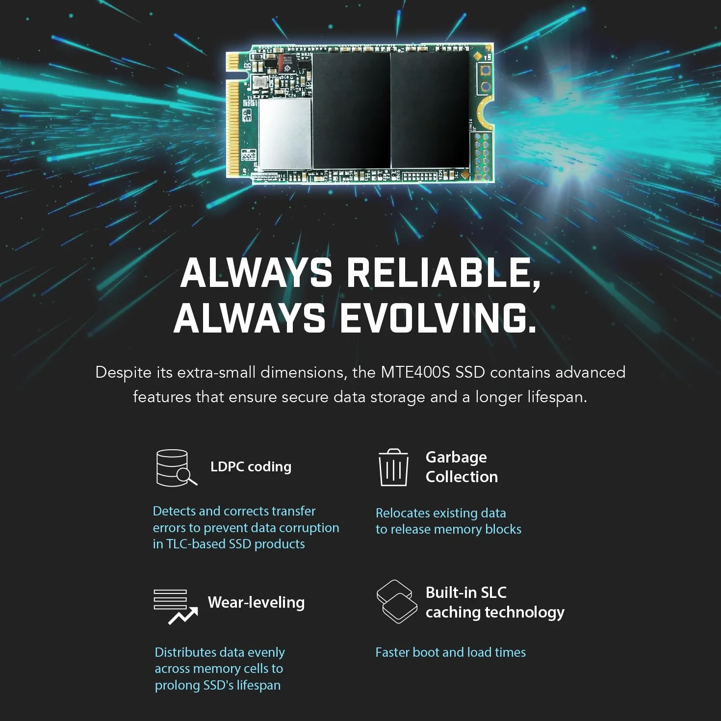 Transcend MTE400S 512 GB NVMe PCIe Gen3 x4 M.2 2242 Internal SSD 3D TLC NAND