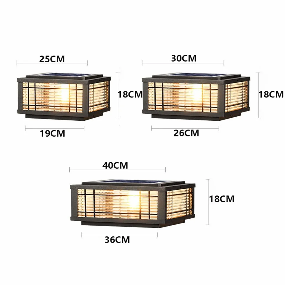 Solarne lampy słupkowe zewnętrzne wodoodporne LED patio brama kolumna kolumna lampa czarna płot pokładowy czapka latarnia podjazd słupki ogrodowe krajobraz molo oświetlenie