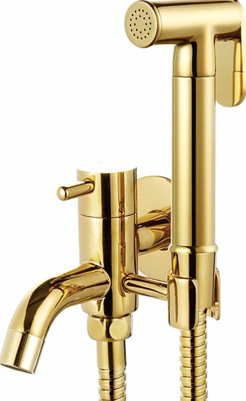 Bidet Natryskowy, Ręczny Bidet Natryskowy, Ceramiczny, Zestaw Prysznicowo-Toaletowy Do Higieny Intymnej, Mosiądz, Prysznic Toaletowy, Kompletny Zestaw Prysznico(Złote B)