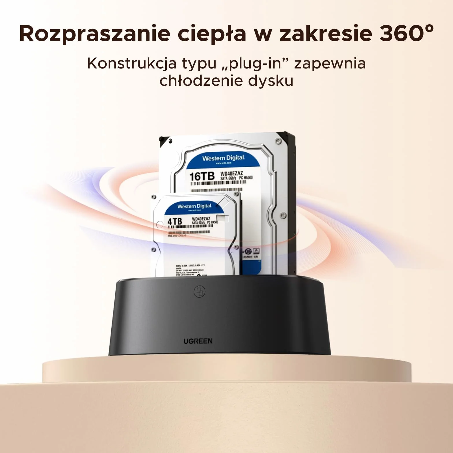 UGREEN Stacja dokująca USB 3.0 do dysków twardych SATA HDD SSD 2,5/3,5 cala Dual Bay 5 Gb/s klonowanie offline UASP