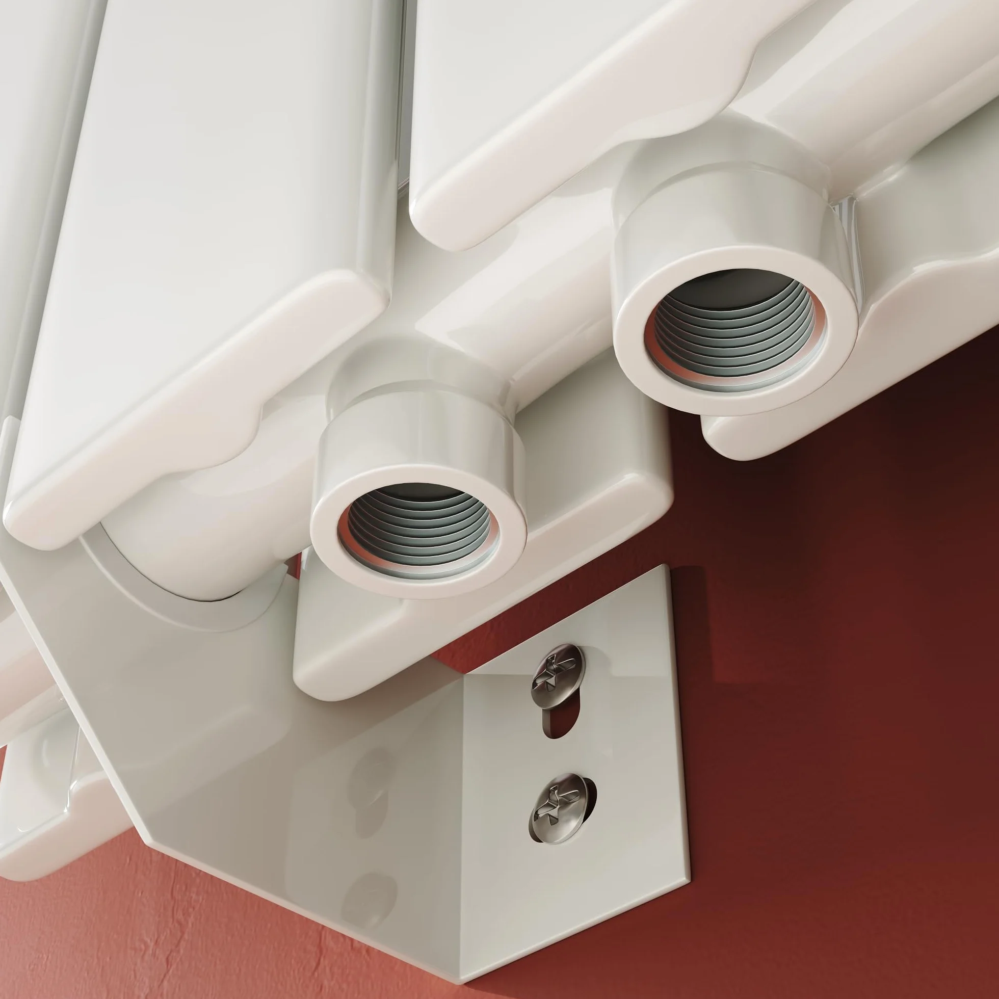 SONNI Designerski grzejnik 600 x 465 mm, biały, dwuwarstwowy grzejnik płaski i mały, do łazienki, pionowy grzejnik łazienkowy, płaski grzejnik panelowy do łazienki, grzejnik płaski z przyłączem