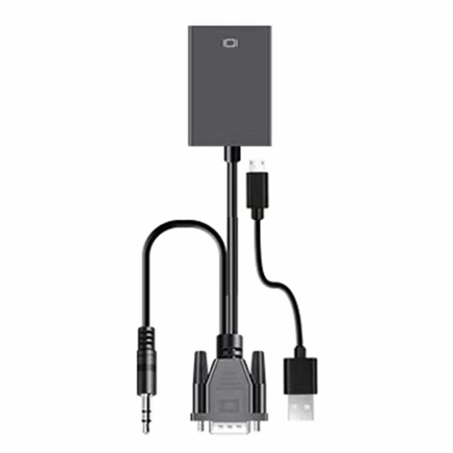 Konwerter VGA na HDMI 1080p Full HD, Adapter VGA USB z Kablem Dźwiękowym 3,5 mm do Monitora PC TV