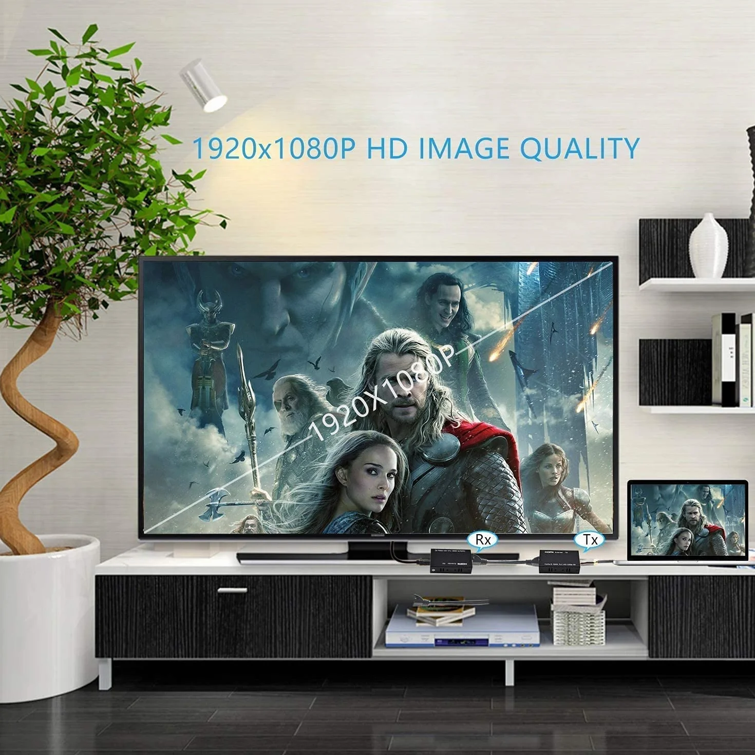 Przedłużacz HDMI 200 ft HDMI na RJ45 Ethernet Cat5e/Cat6 Transmisja nadajnika 1080P 3D HDCP EDID POC