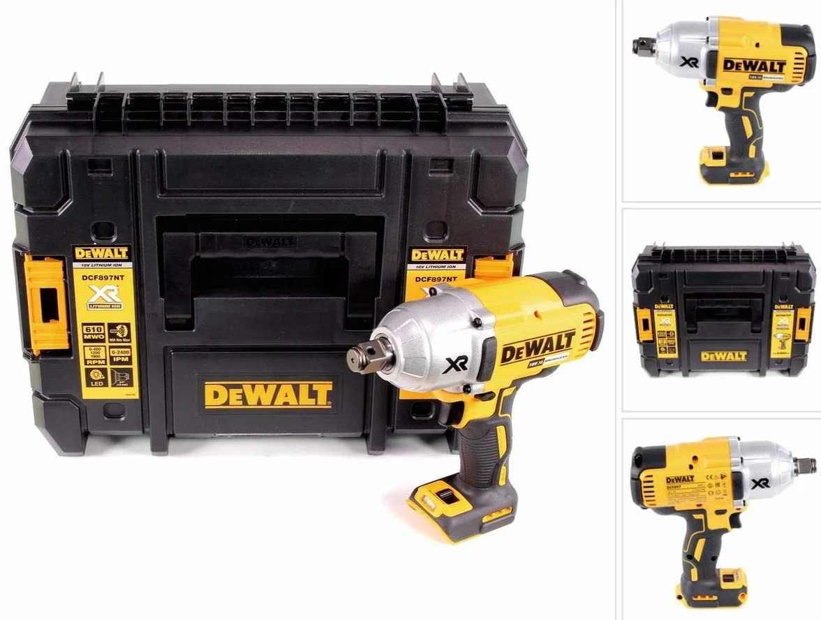 DEWALT Precyzyjny Llave udarowy bez escobillas xr 18v 3/4" alto par 950nm z anillo retención bez ładowarka/akumulator i z walizka tstak ii dla profesjonalistów i majsterkowiczów 18v