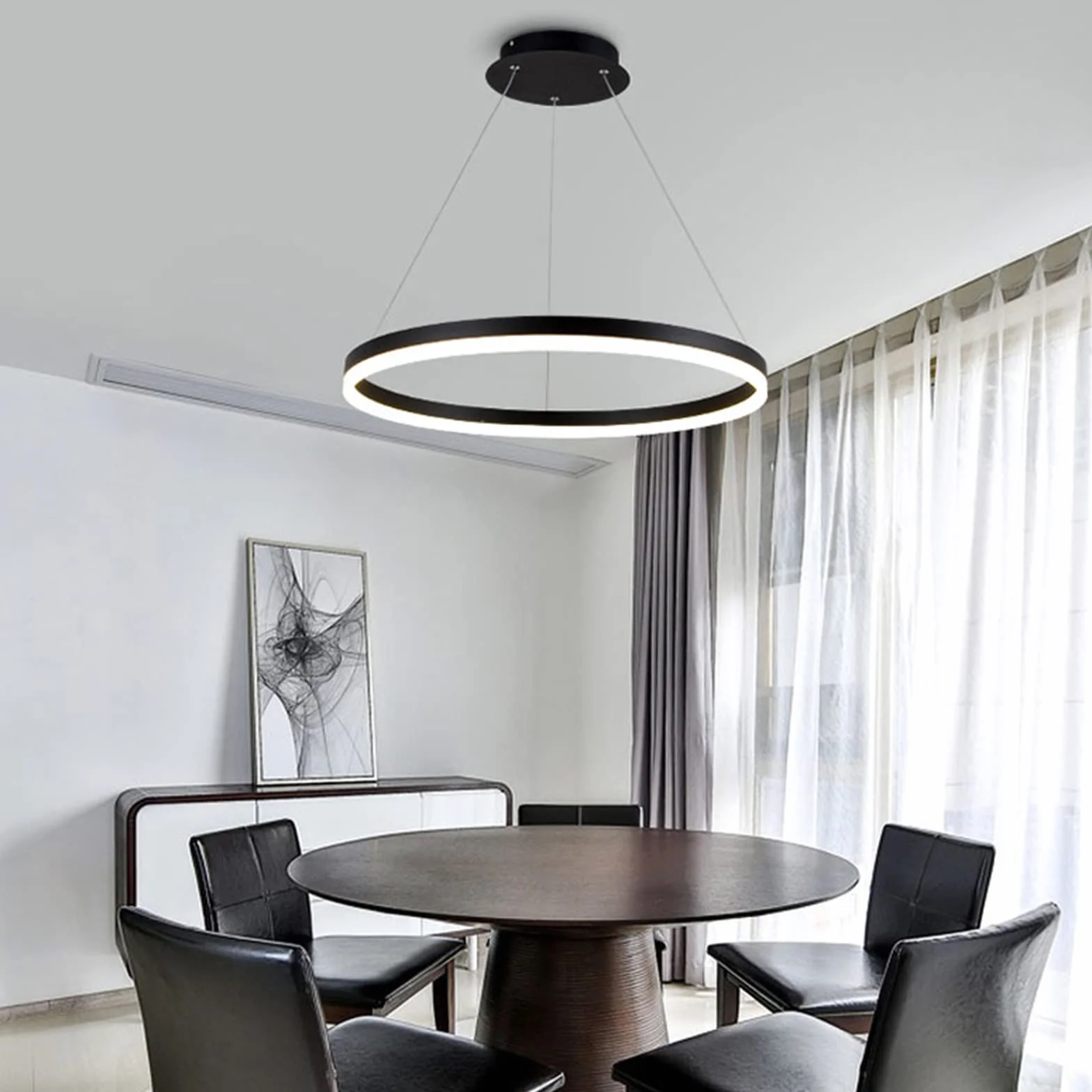 Nowoczesna Lampa Wisząca Led W Kształcie Pierścienia, 25 W, 15,7-calowy Okrągły żyrandol, Regulowana Lampa Sufitowa Do Jadalni, Sypialni, Salonu, Kuchni Gold+warm White 40CM 25W