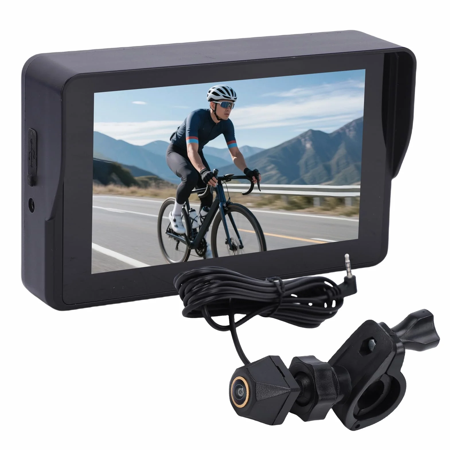 Kamera cofania rowerowa 1080P 5 cali monitor noktowizor 110° szeroki kąt widzenia do rowerów górskich
