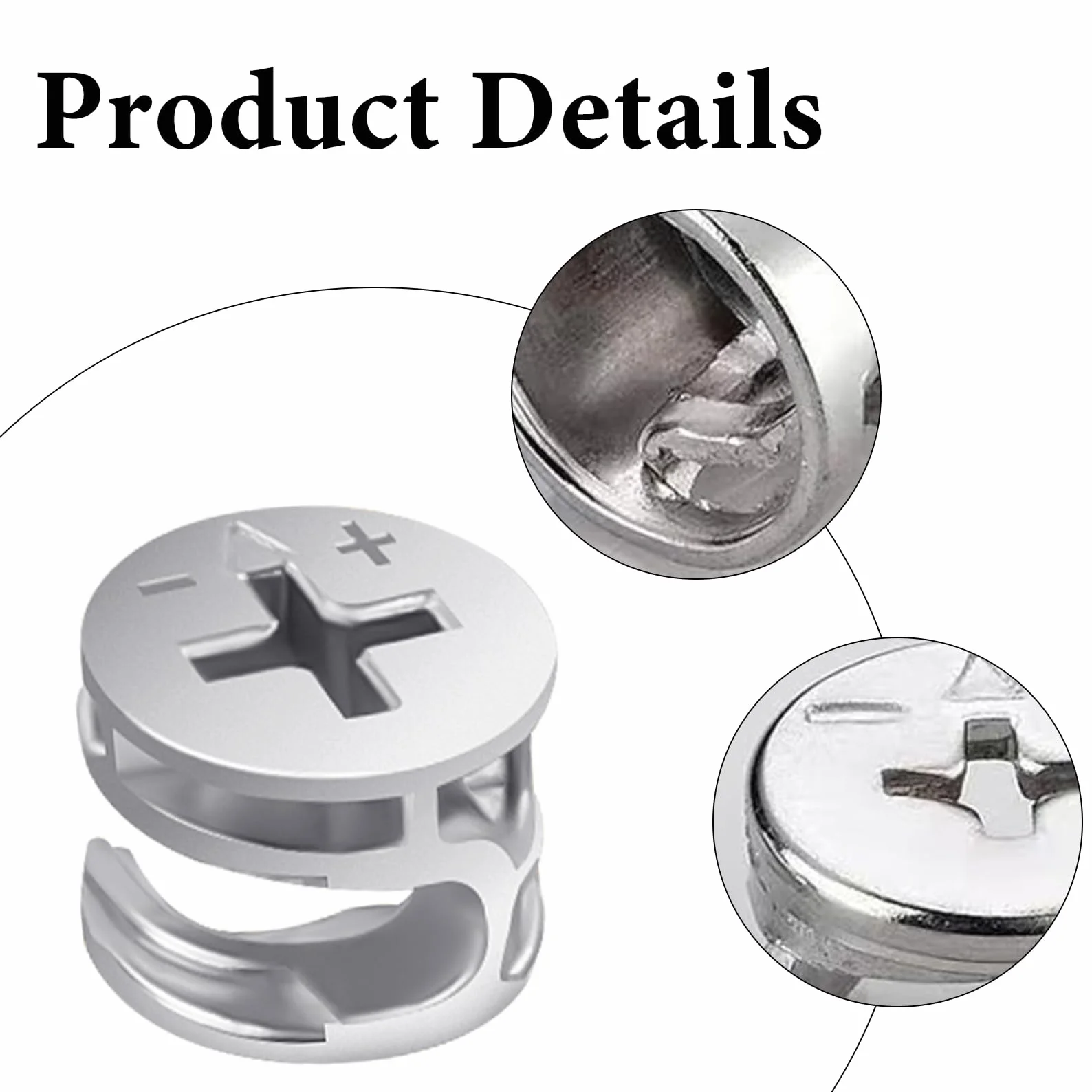 20 sztuk mimośrodowych łączników meblowych, ze stopu cynku, mimośrodowe łączniki przegubowe, 15 x 12 mm, nakrętka zamykająca krzywki, wytrzymałe łączniki meblowe, łącznik mimośrodowy do szafek,