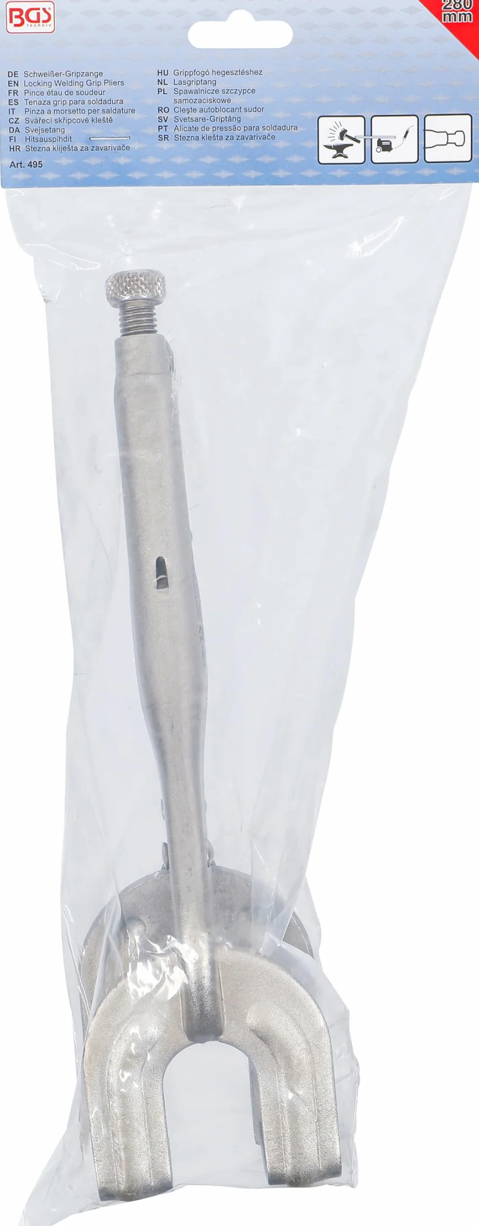 BGS 495 | Spawalnicze szczypce samozaciskowe | 280 mm