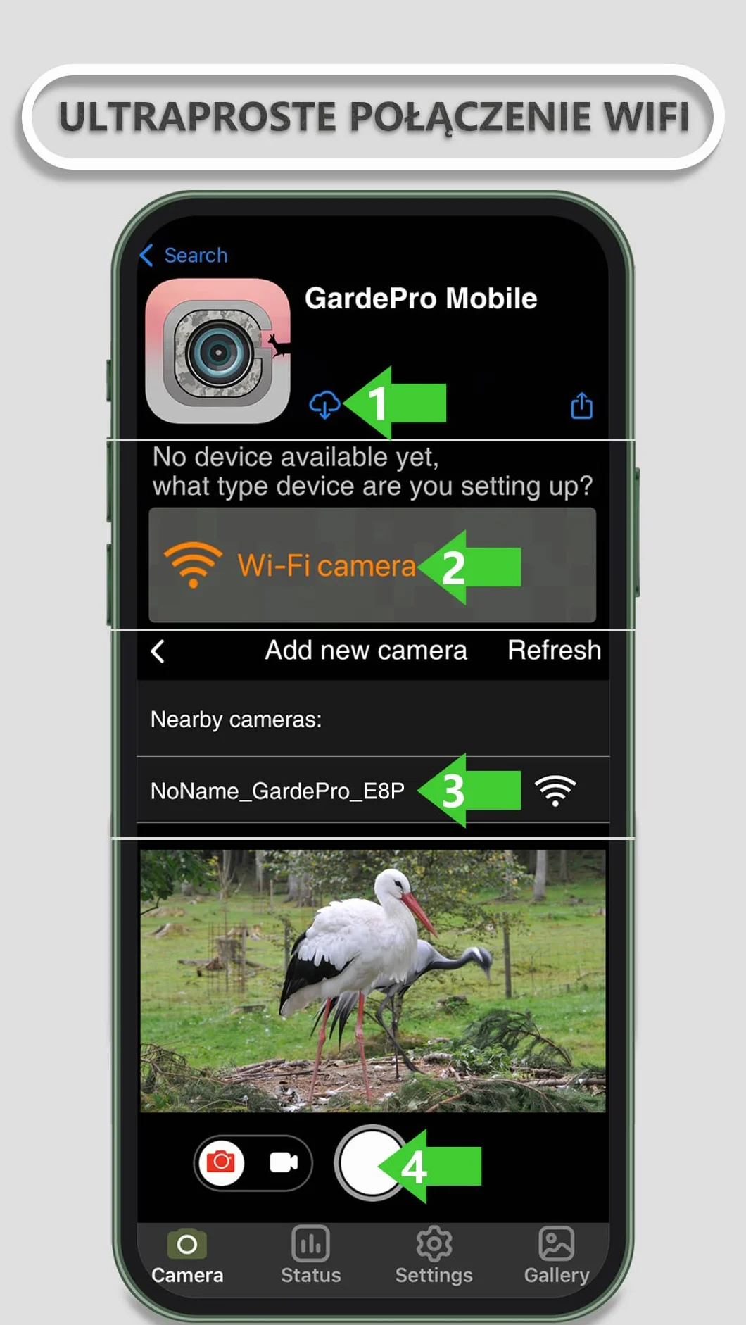 GardePro E8P Max Kamera Myśliwska WiFi 64MP 1296P 0.1s Szybki Wyzwalacz Czujnik Ruchu 8000mAh