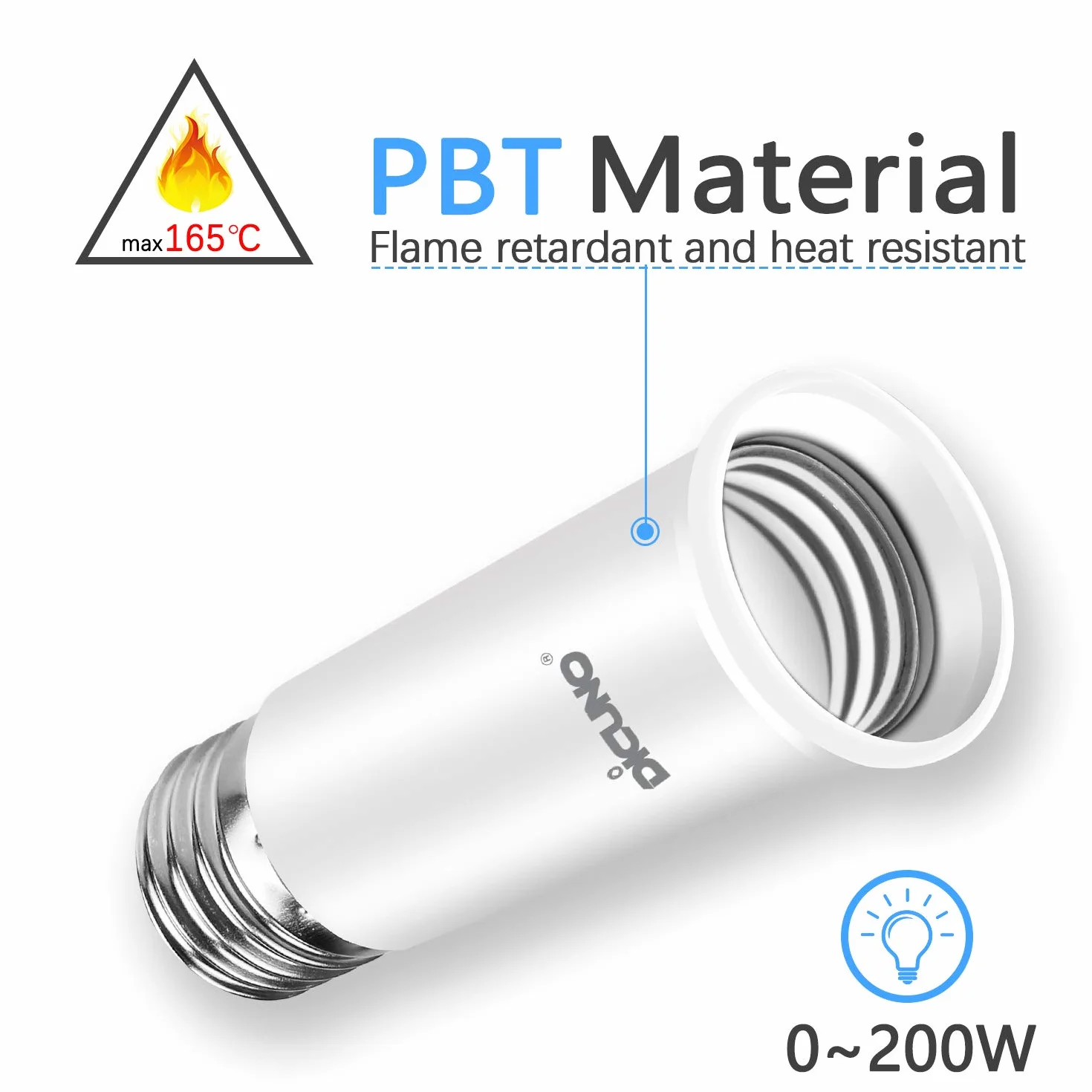 DiCUNO E27 Adapter podstawowy 6,5 cm przedłużacz, E27 Standardowy przedłużacz gniazda lampy, przedłużacz żarówki, adapter do uchwytu lampy, opakowanie 6 szt