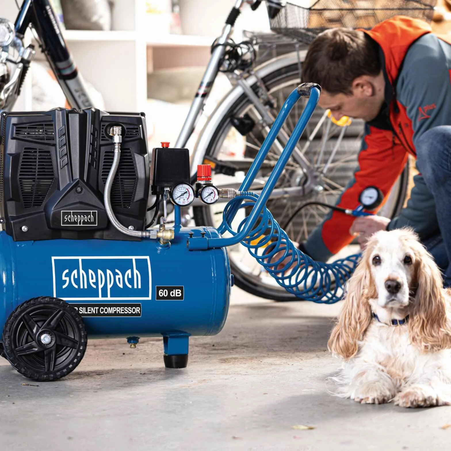 Scheppach Cicha sprężarka HC25si 230V 50Hz 1100W - 24L - 8 bar marka