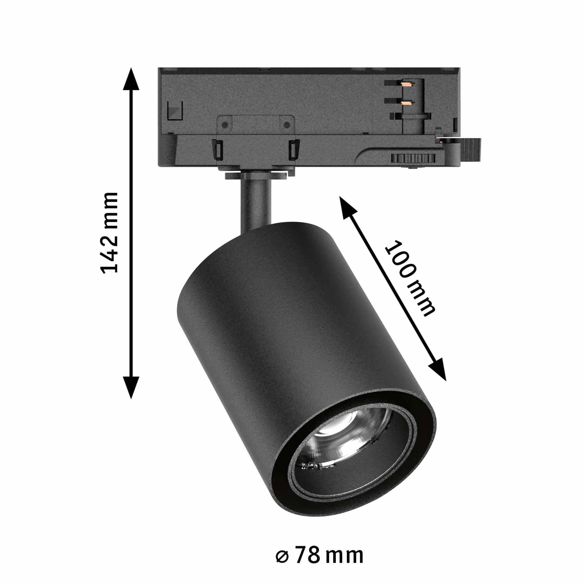 Paulmann 96569 ProRail3 LED spot szynowy Kratos 50° 1050lm 9W 4000 K 230 V czarny szynowy system oświetleniowy