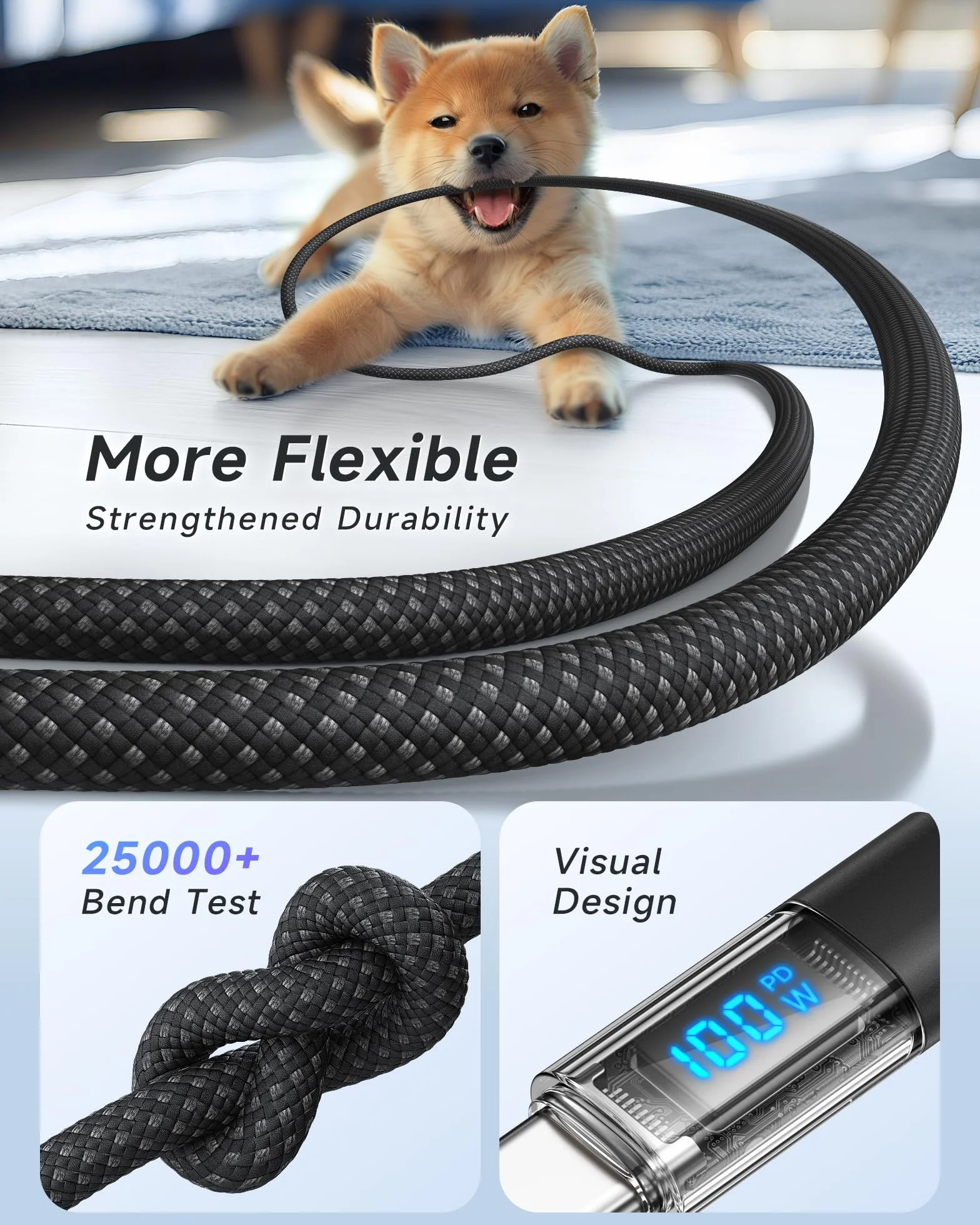 RAVIAD Kabel USB C 100 W 1 m PD 5A szybkie ładowanie z chipem E-Mark do iPhone 17/16/15 Pro Max, Galaxy S25/S24/S23/S22, MacBook Pro