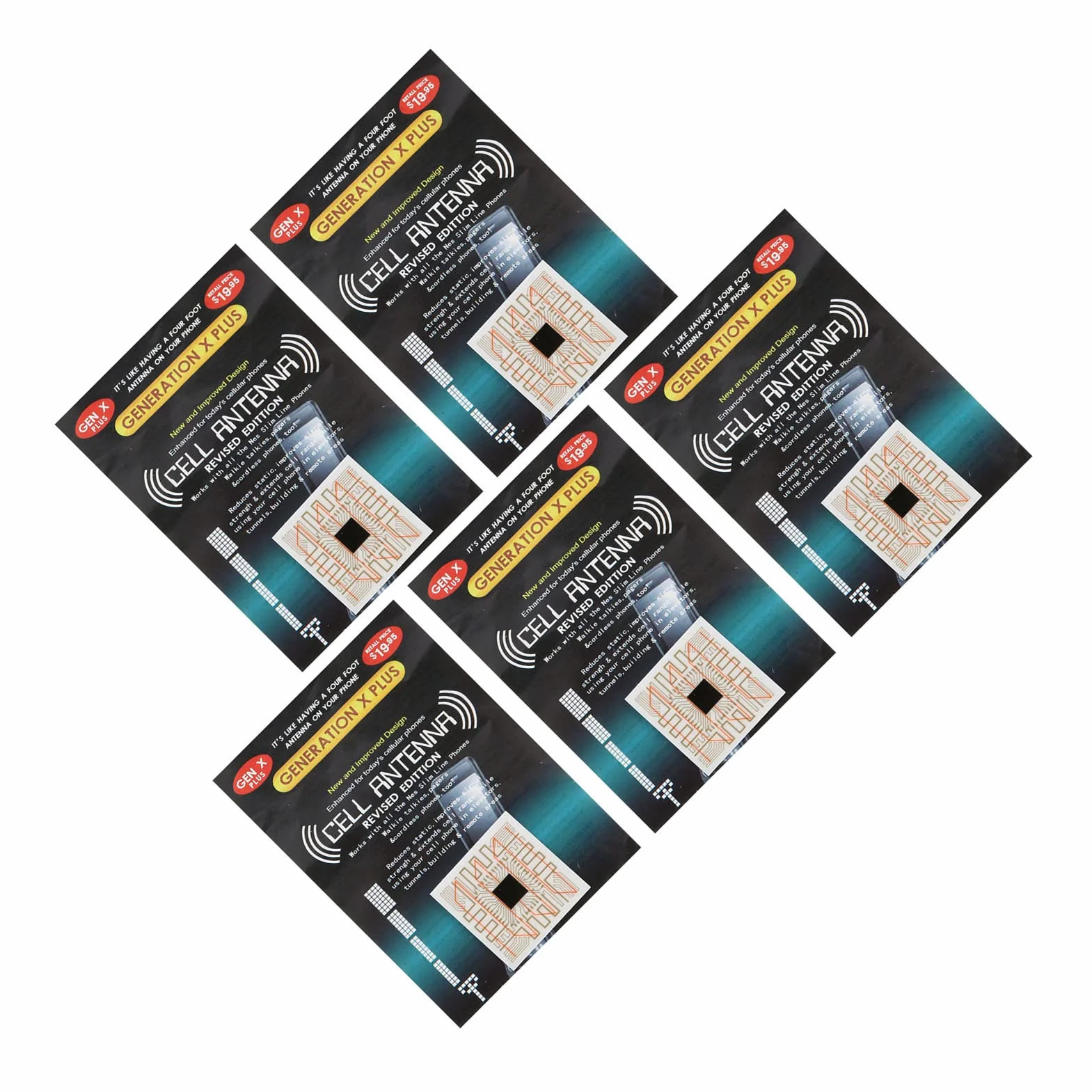 Naklejki wzmacniające sygnał telefonu, antena PCB, samoprzylepne, 5 szt.
