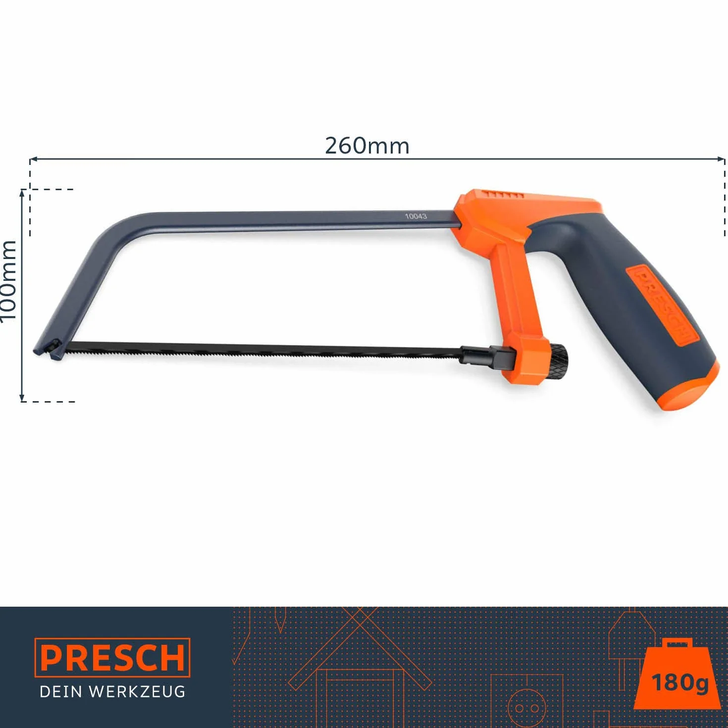 Presch Junior Piła do metalu 150 mm - Profesjonalna mała piła ręczna z wymiennym brzeszczotem do cięcia metalu - Mini piła ręczna do metalu