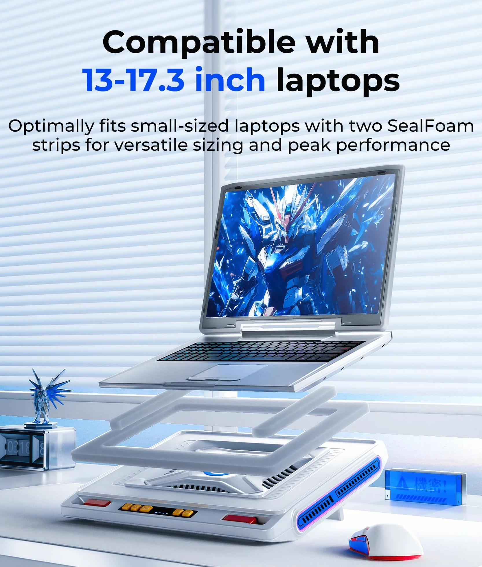 Llano Chłodnica do laptopa 13-17,3" podkładka chłodząca 12 cm wentylator turbo 4-portowa