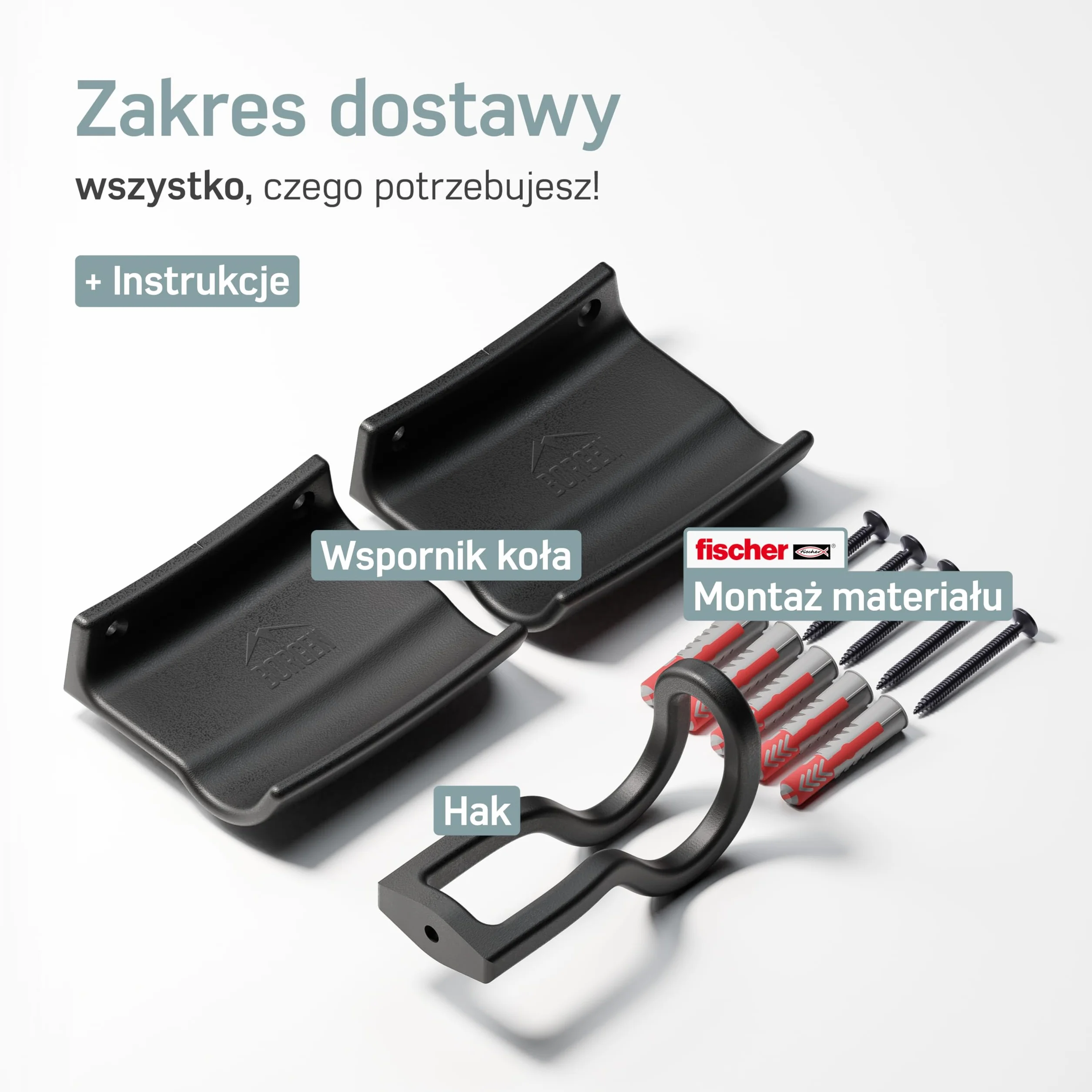 Borgen uchwyt ścienny do roweru - Uchwyt ścienny do roweru szosowego – Nie niszczy ramy i roweru do 18 kg, minimalistyczny - Uchwyt ścienny do roweru szosowego, poziomy