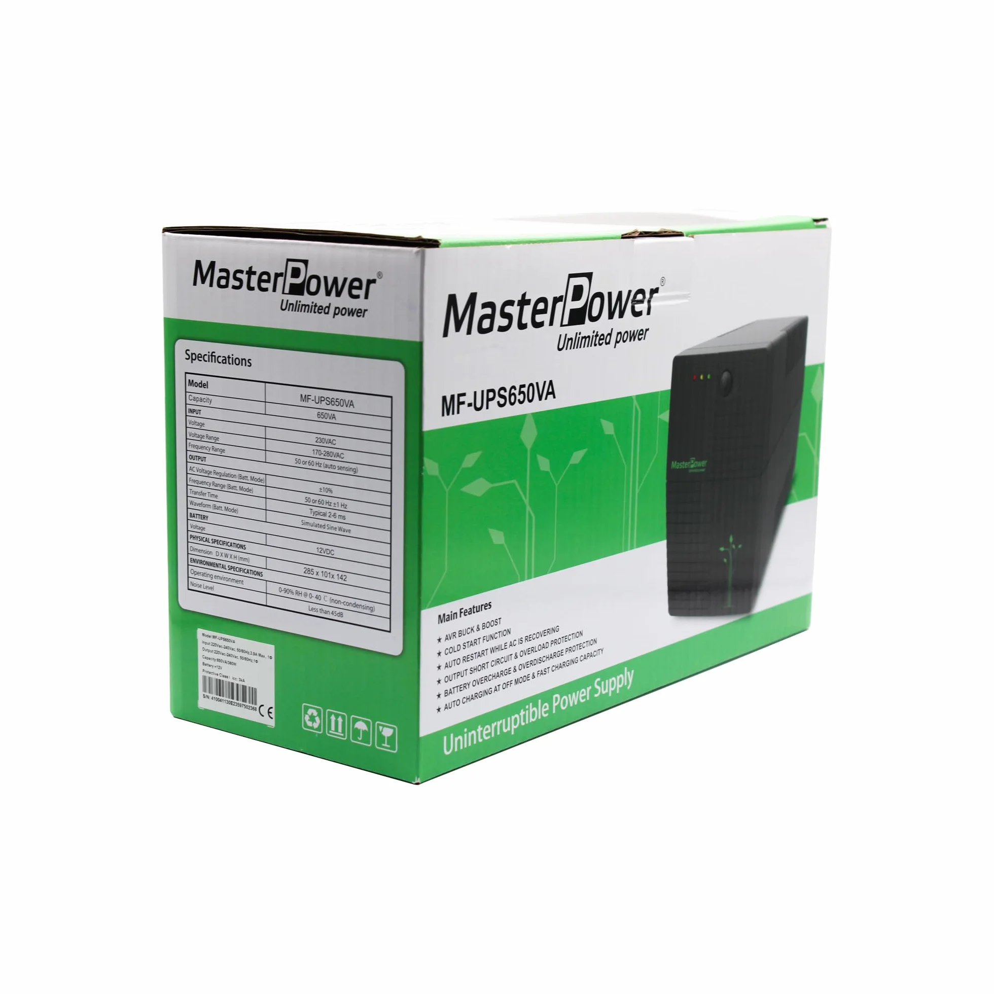 Master Power UPS 650 VA 360 W 2 gniazda Schuko