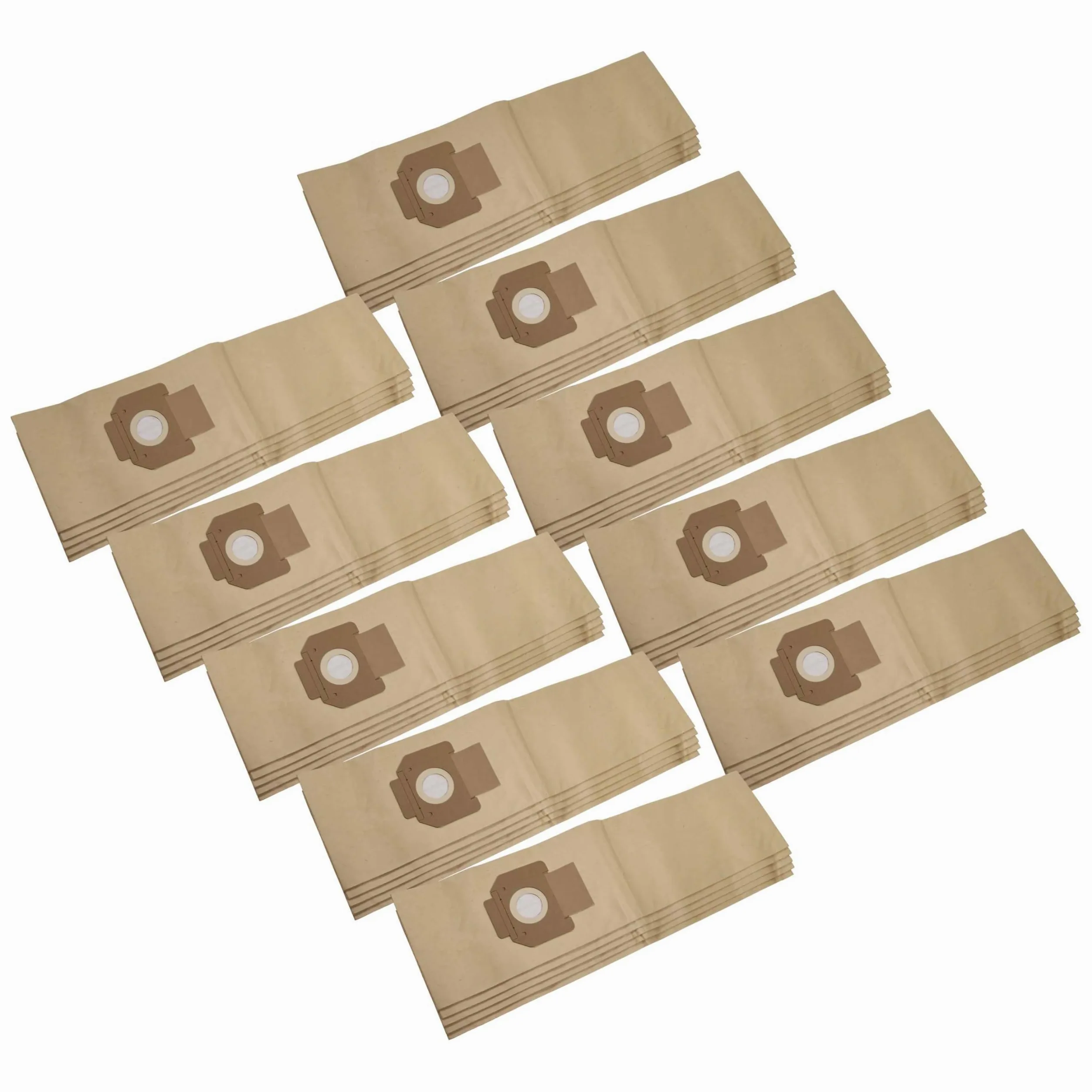 vhbw 50 x worek do odkurzacza kompatybilny z odkurzaczem Alto Attix 751-21, 751-11, 751-2M – 38 cm x 22 cm, brązowy