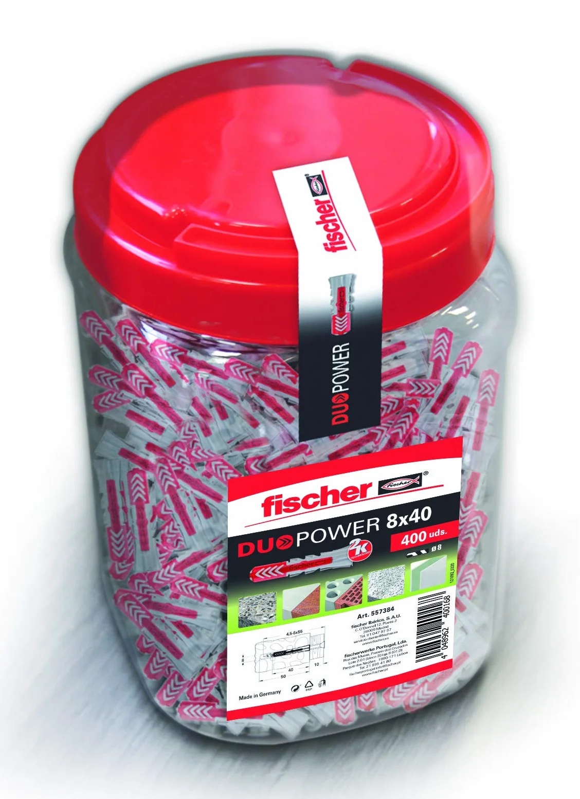 fischer - BigBox 400 uniwersalnych kołków DuoPower 8x40 Wszystkie materiały
