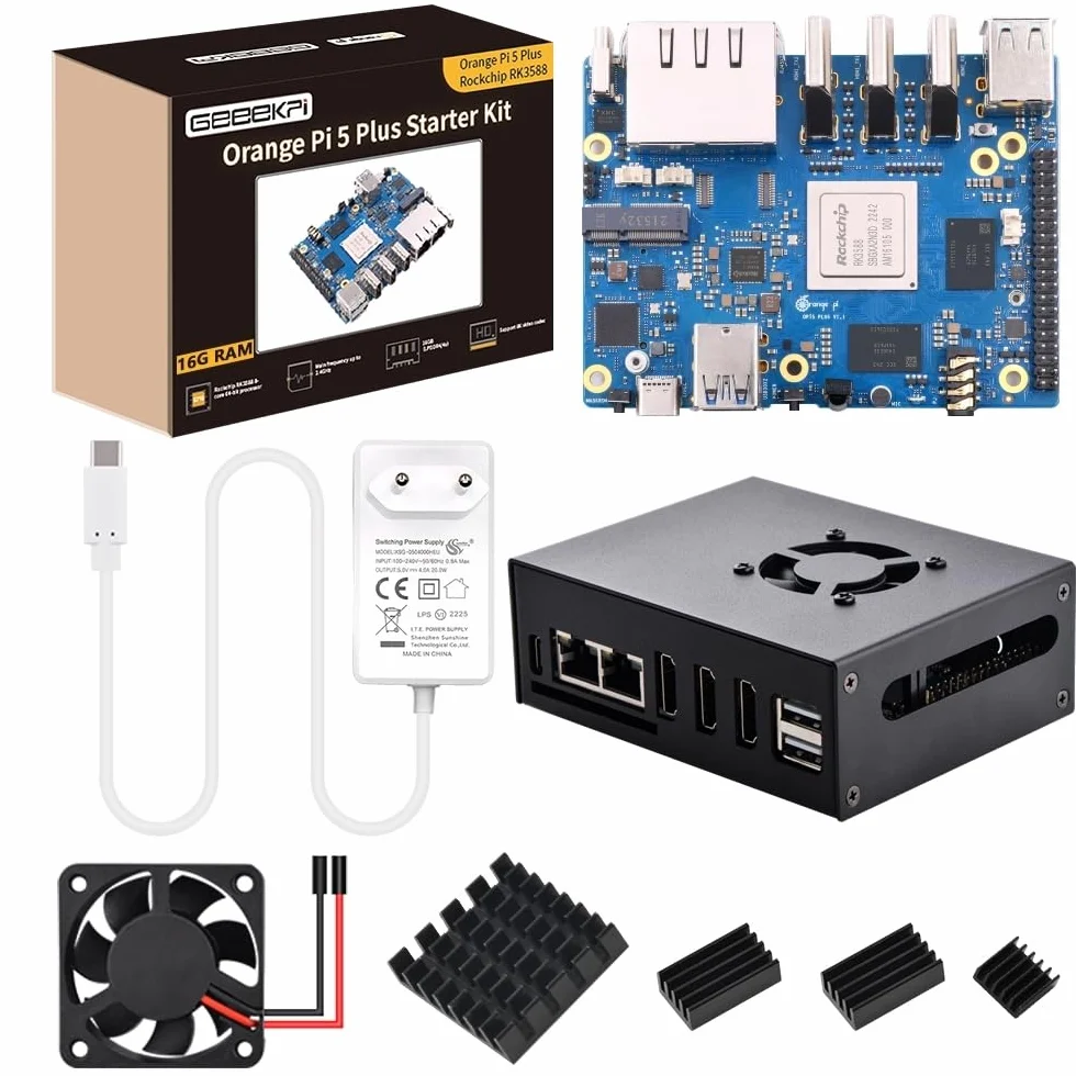 Orange Pi 5 Plus 16 GB LPDDR4 Rockchip RK3588 8-rdzeniowy komputer z eMMC metalowa obudowa