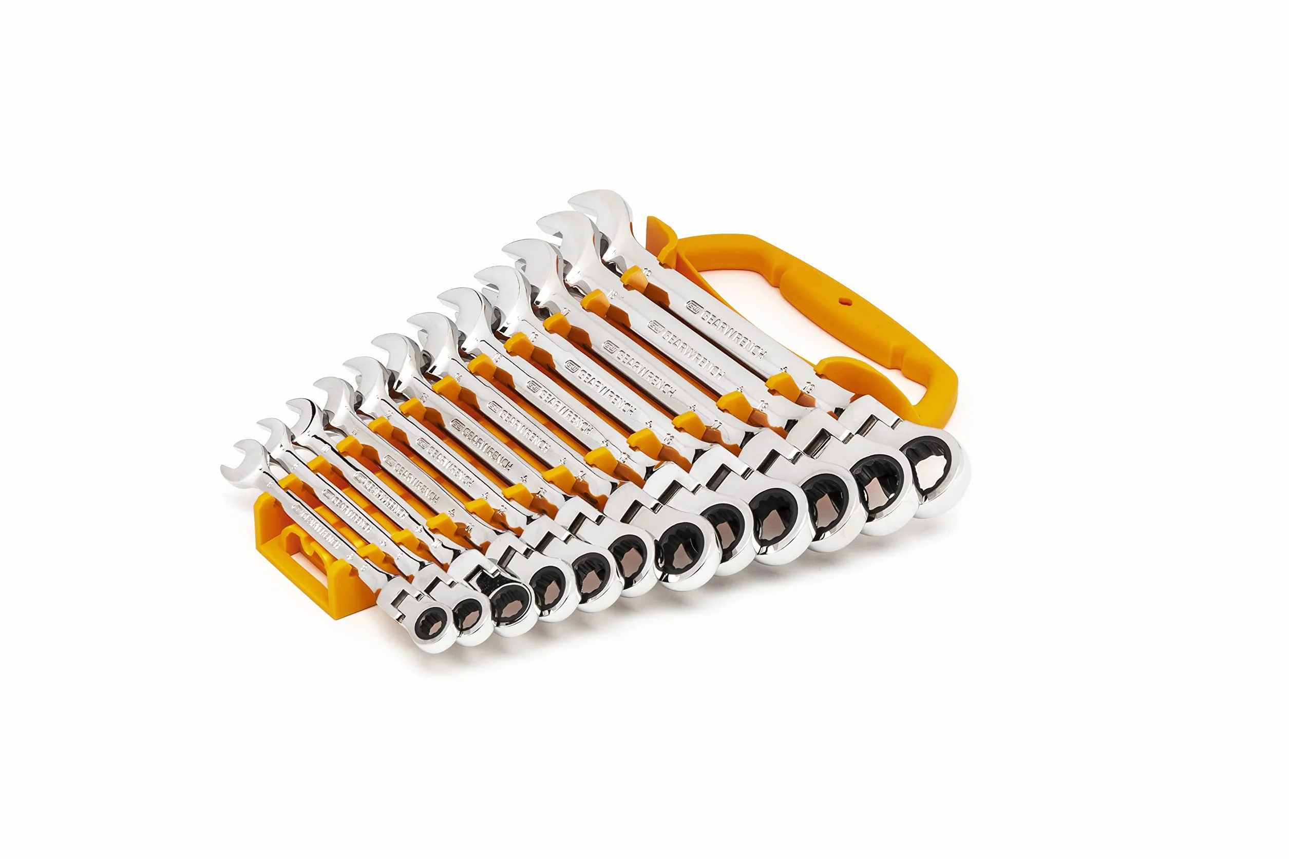 GearWrench 9901D 72-zębowy 12-punktowy zestaw kluczy płasko-oczkowych z grzechotką, 12 szt.