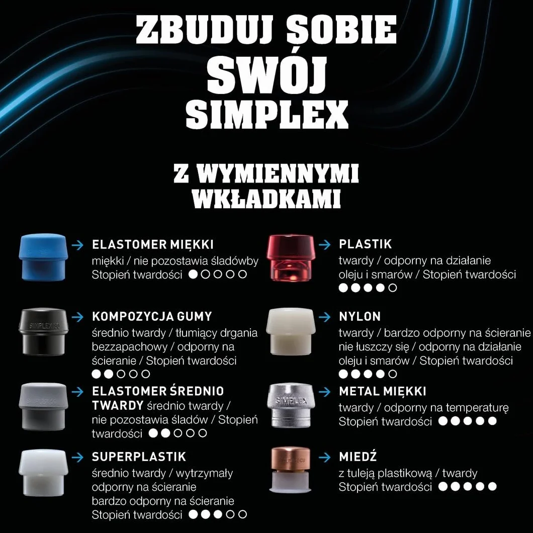 Obuch do młotka z miękkim bijakiem SIMPLEX z tworzywa sztucznego 30mm HALDER