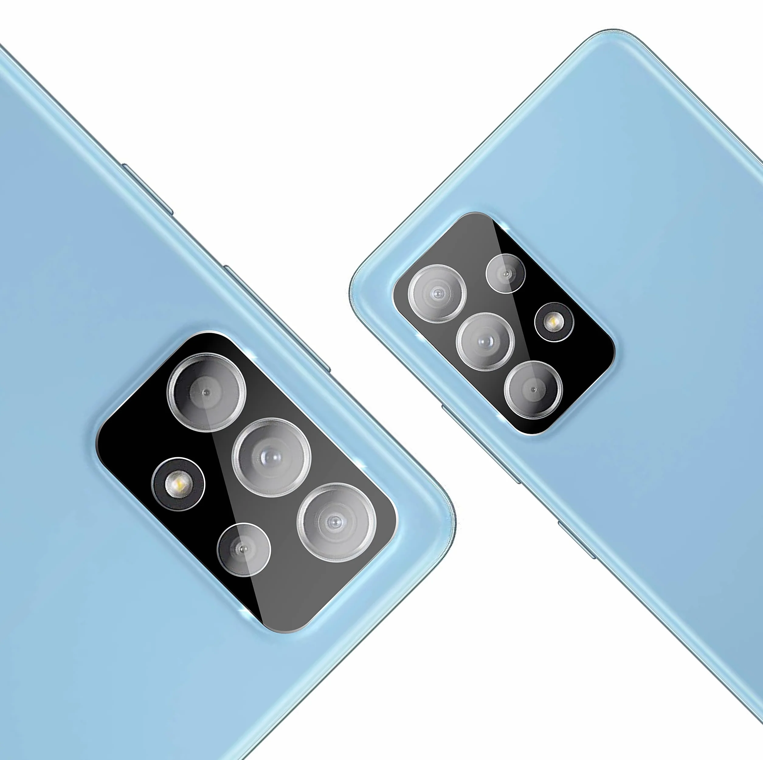 Osłona obiektywu aparatu dla Samsung Galaxy A52 4G / A52 5G / A52S 5G / A72 4G / A72 5G [2 Sztuki] szkło na aparat hartowane, folia ochronne obiektyw tylna (Czarny)