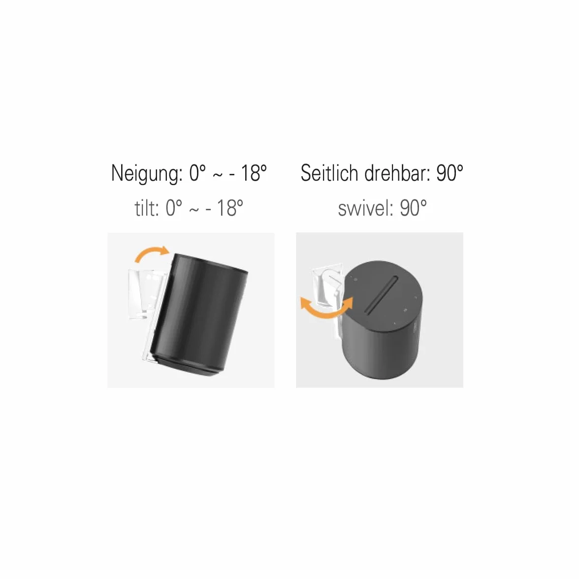 Sonos Era100 HS40WL uchwyt ścienny uchylny obrotowy zarządzanie kablami