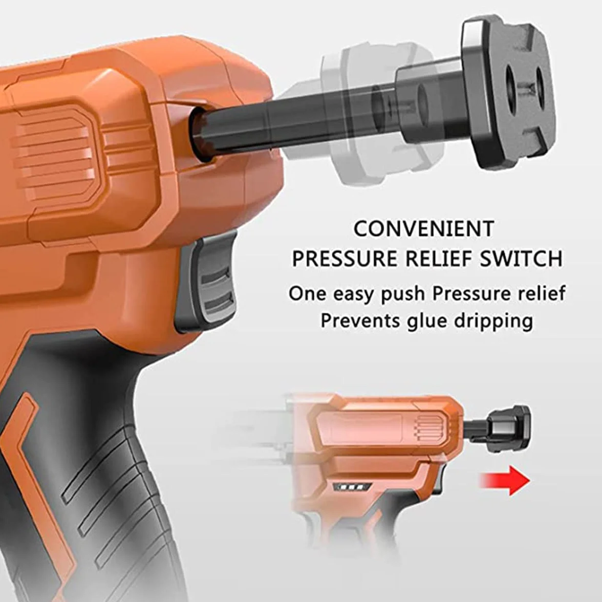 Bezprzewodowy elektryczny pistolet do klejenia 21V Li-ion Elektryczny pistolet do klejenia Profesjonalny pistolet do klejenia z baterią i ładowarką do klejenia wypełniania uszczelniania,2xBattery