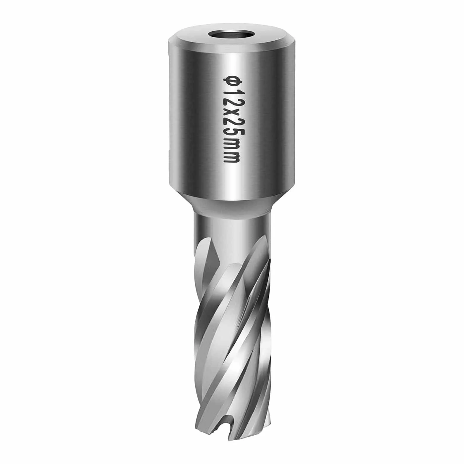 MSW Wiertło koronowe HSS wiertło koronowe MSW-CDB-25/12 (12 mm Ø, 25 mm głębokość cięcia, rodzaj trzpienia Weldon ¾ / 19 mm, twardość HSS M2, stopień twardości zębów 65 HRC)