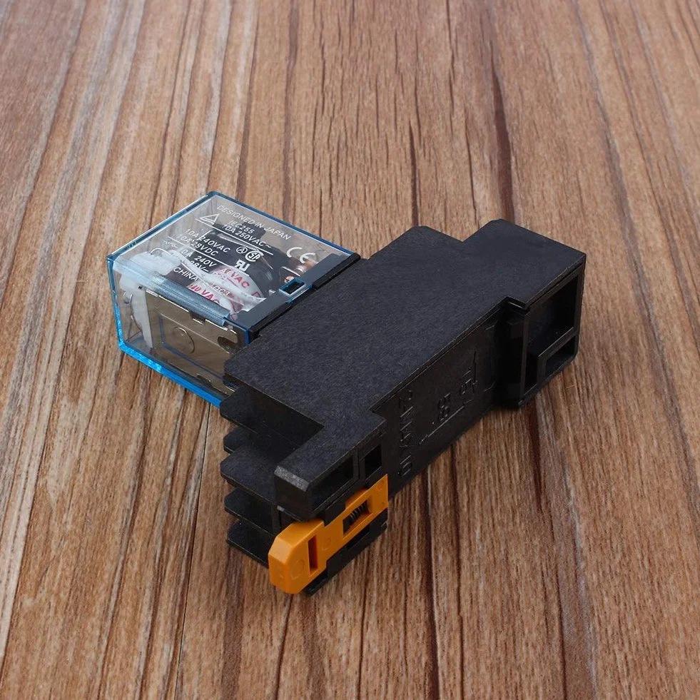 Przekaźnik mocy cewki z podstawą gniazda AC 220 V 10A DPDT LY2NJ HH62P HHC68A-2Z, do zdalnego sterowania, komunikacji, automatycznego systemu sterowania, urządzeń elektronicznych itp.