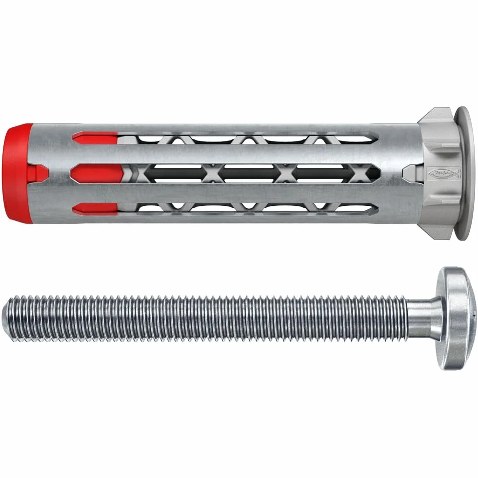 fischer 572915 DuoHM kołki rozporowe, 5 x 55 S TX ze śrubą metryczną i napędem TX do mocowania wsporników telewizyjnych, świateł, półek ściennych itp. w materiałach budowlanych panelowych (4 sztuki)