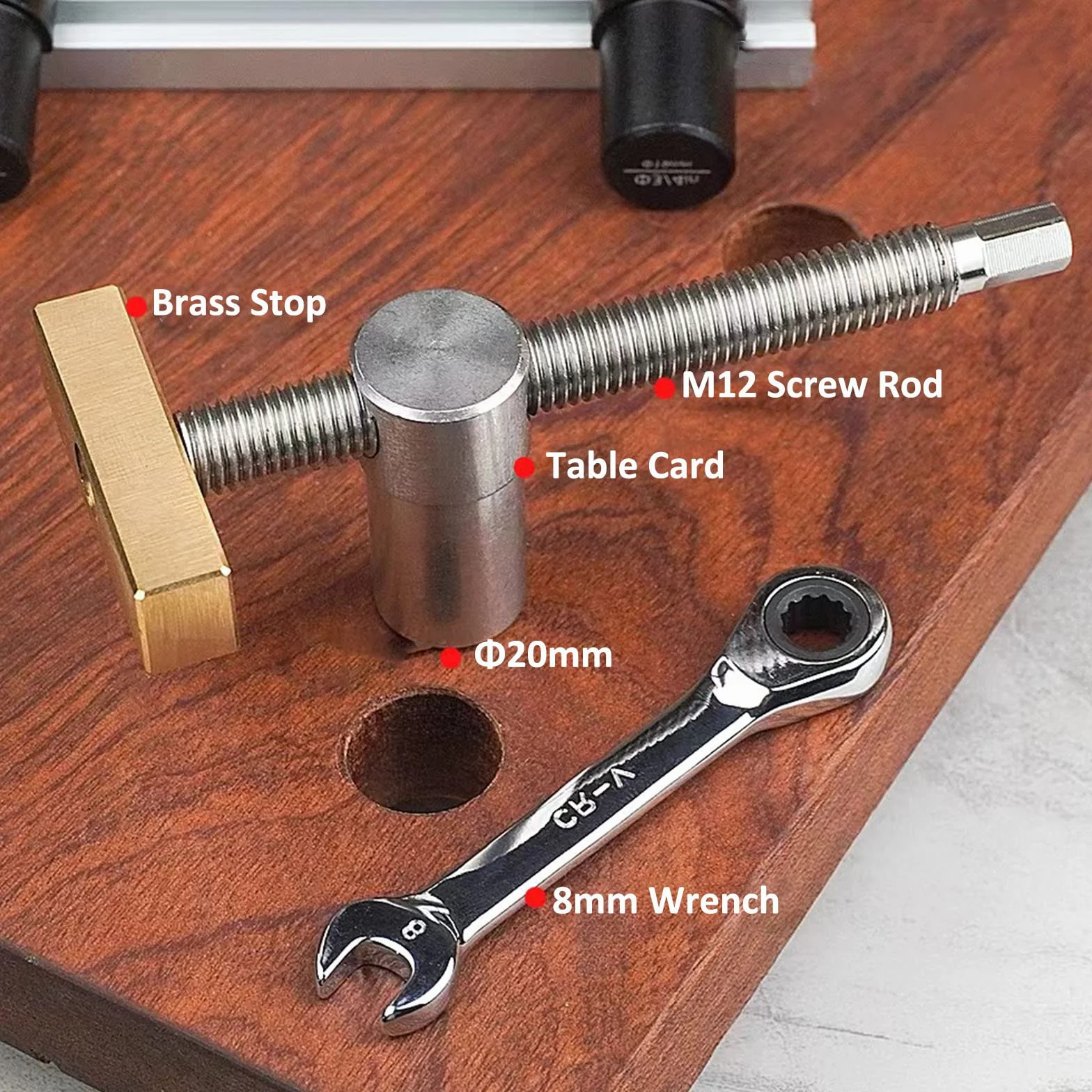 2 szt. Stołowy stół warsztatowy, szybkie zaciski zaciskowe do otworu 20 mm, pozycjonowanie DIY, regulowane klipsy na biurko, imadło, ławki stolarskie, narzędzie do obróbki drewna, ławki, narzędzia